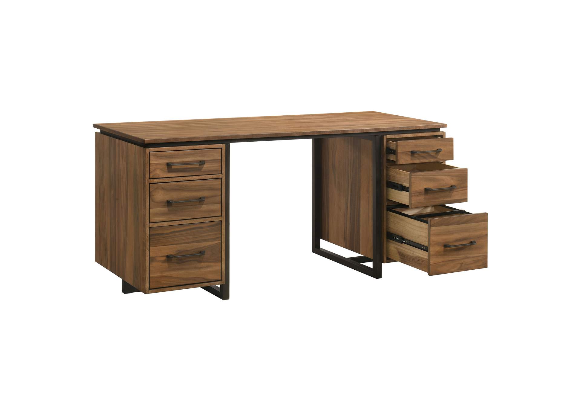 Berhalter 6-Drawer Double Pedestal File Computer Desk image 1