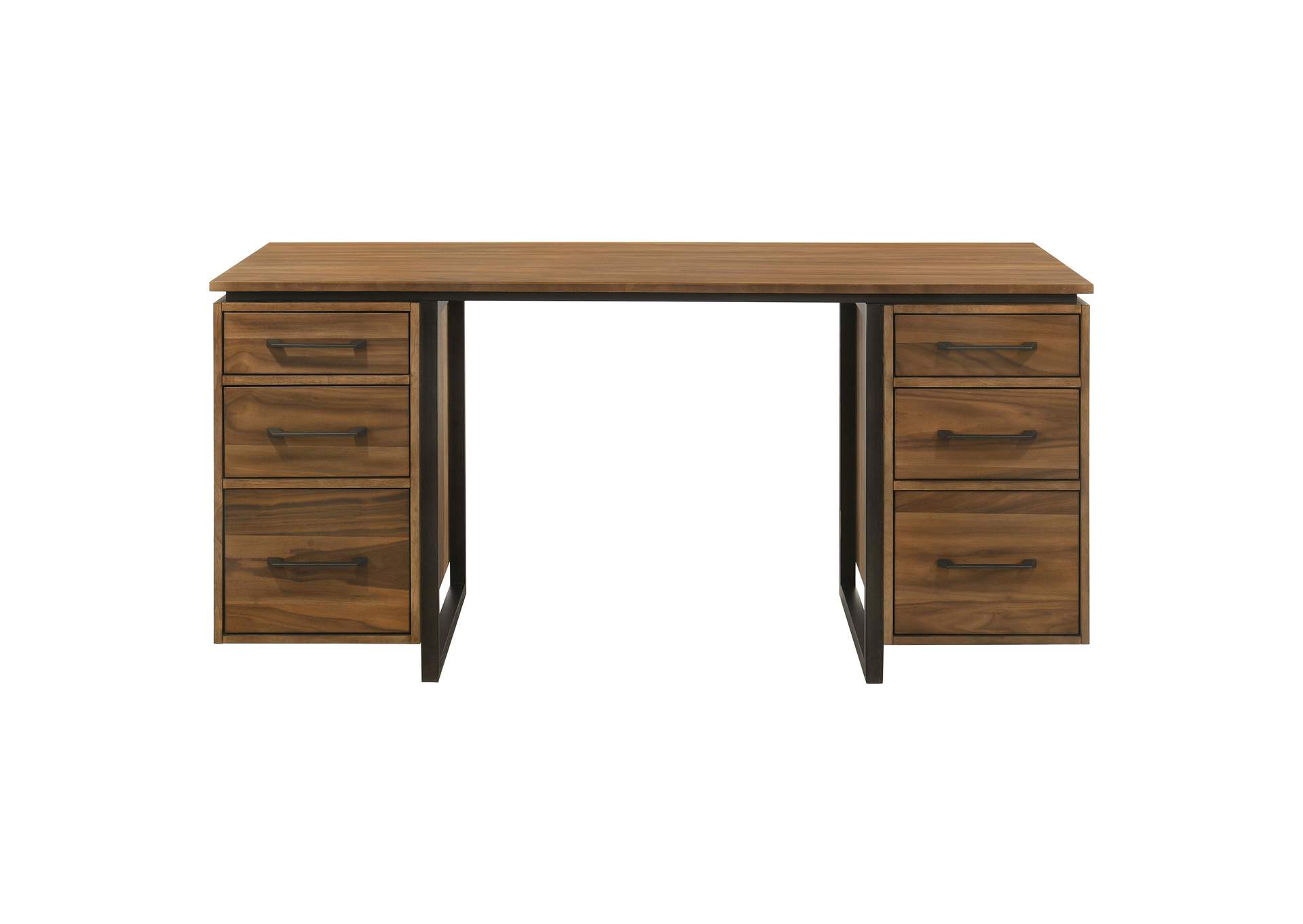 Berhalter 6-Drawer Double Pedestal File Computer Desk image 6