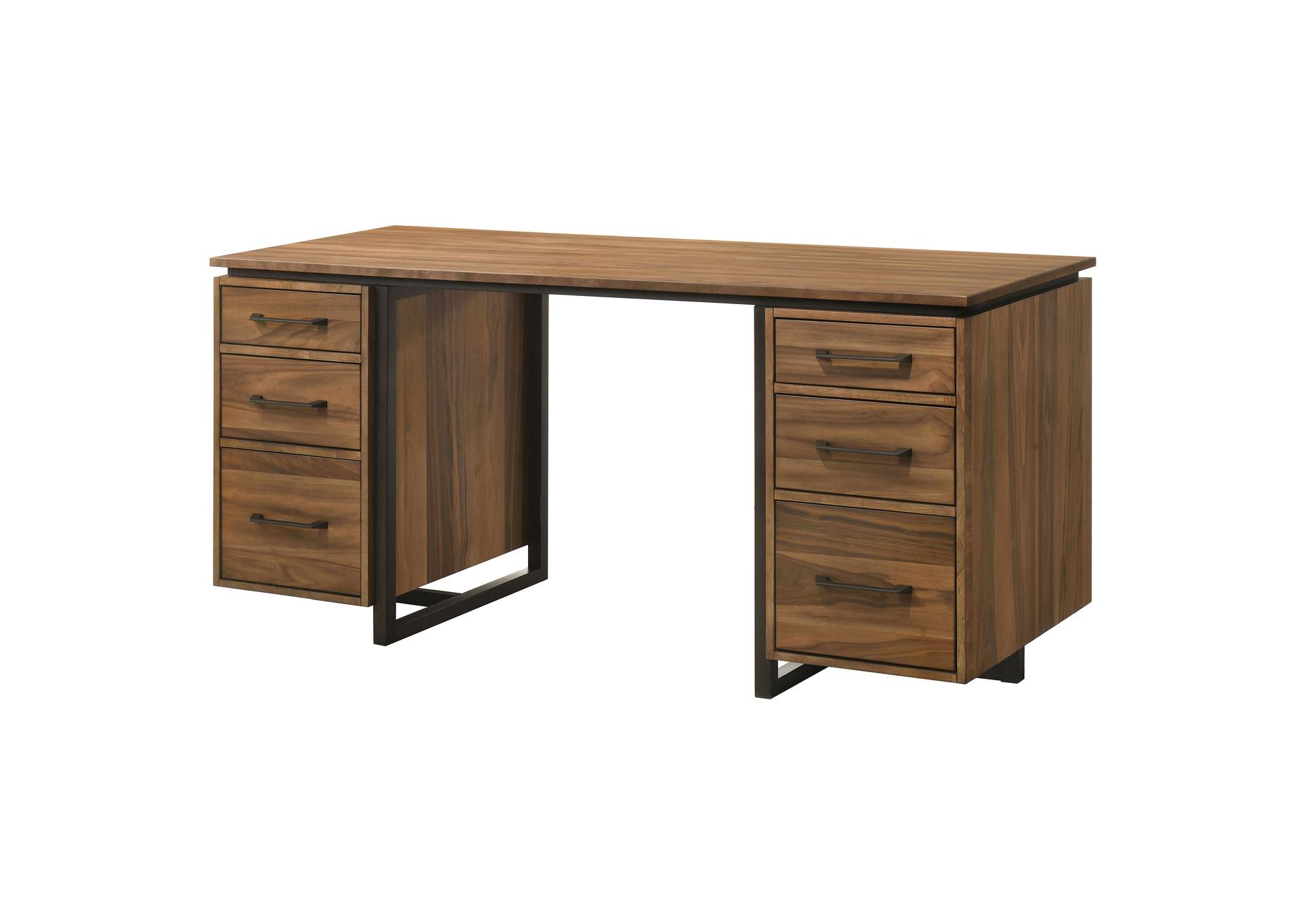 Berhalter 6-Drawer Double Pedestal File Computer Desk image 7