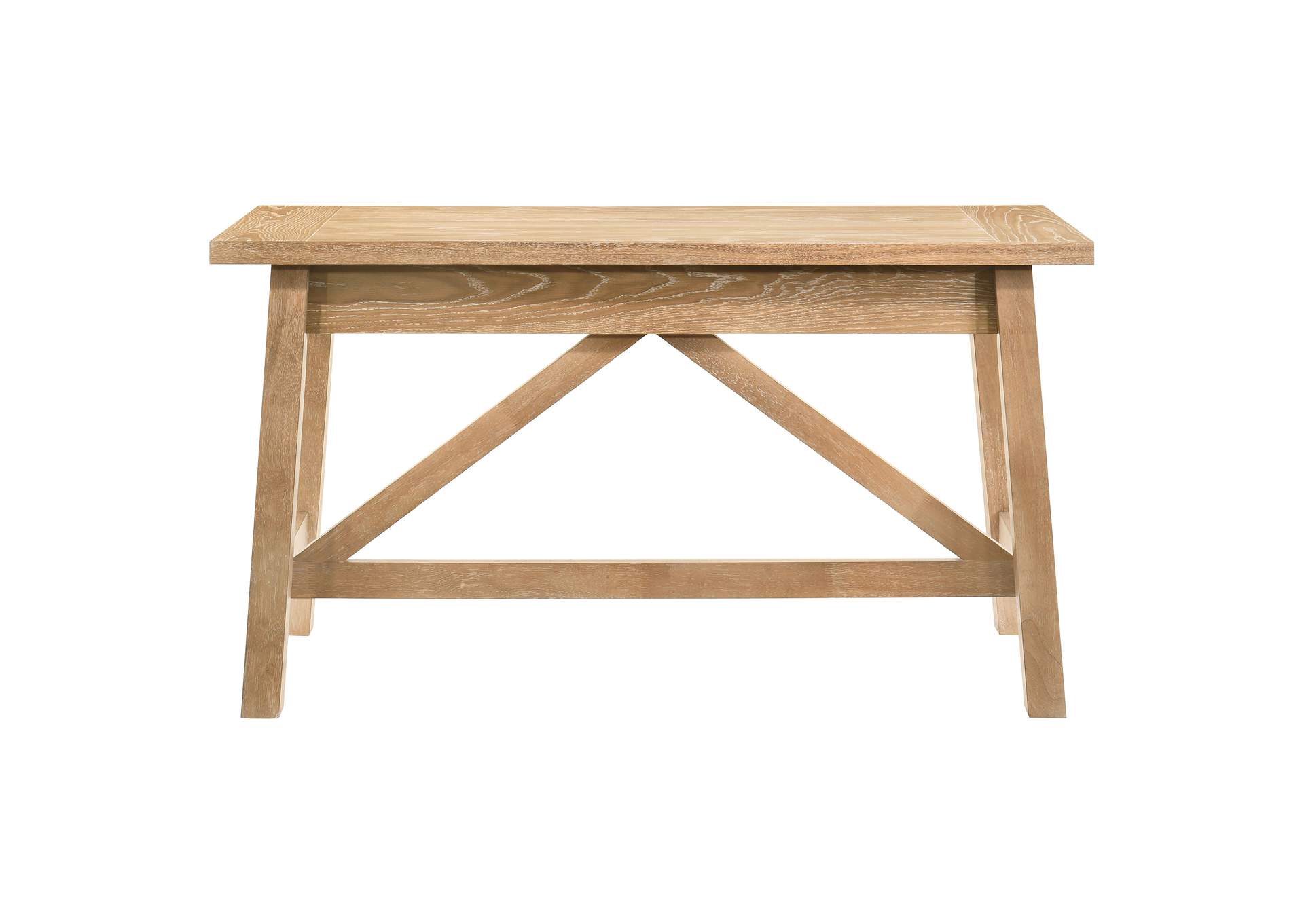 Fabian 54-inch 2-drawer Computer Writing Desk Distressed Light Brown image 10