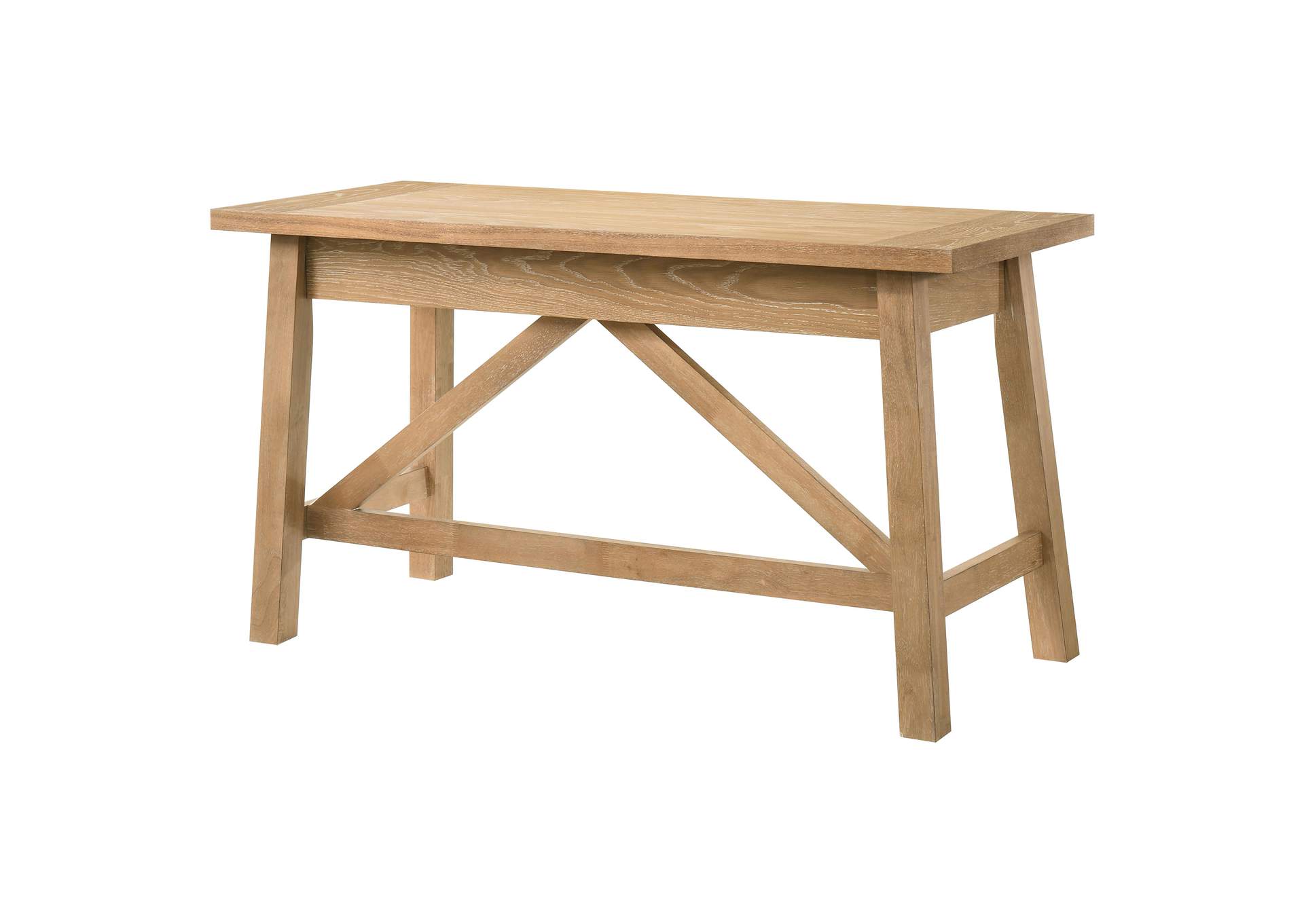 Fabian 54-inch 2-drawer Computer Writing Desk Distressed Light Brown image 11