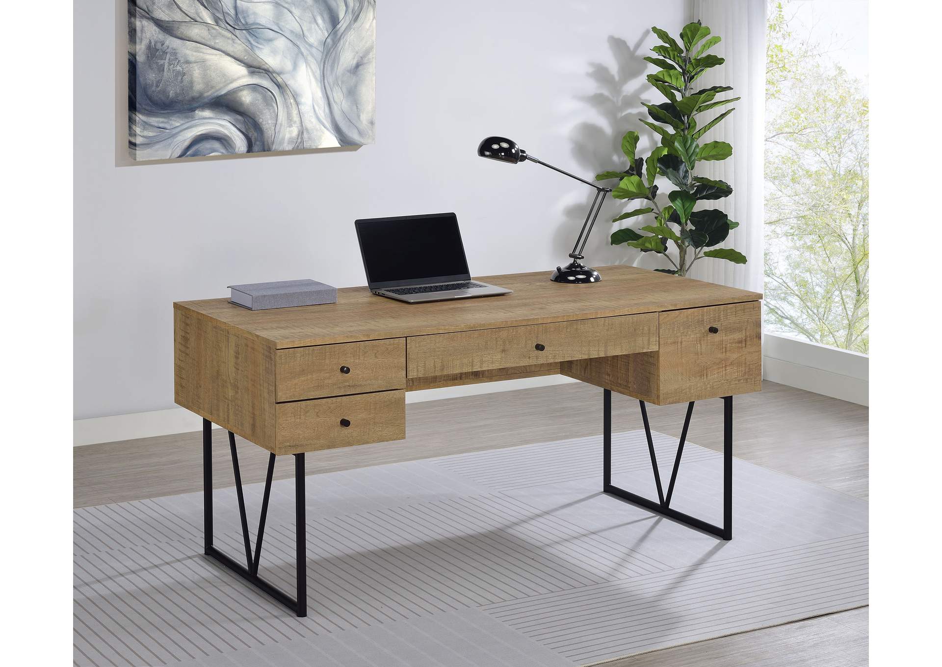 Analiese 63-inch 4-drawer Writing Desk Mango image 3
