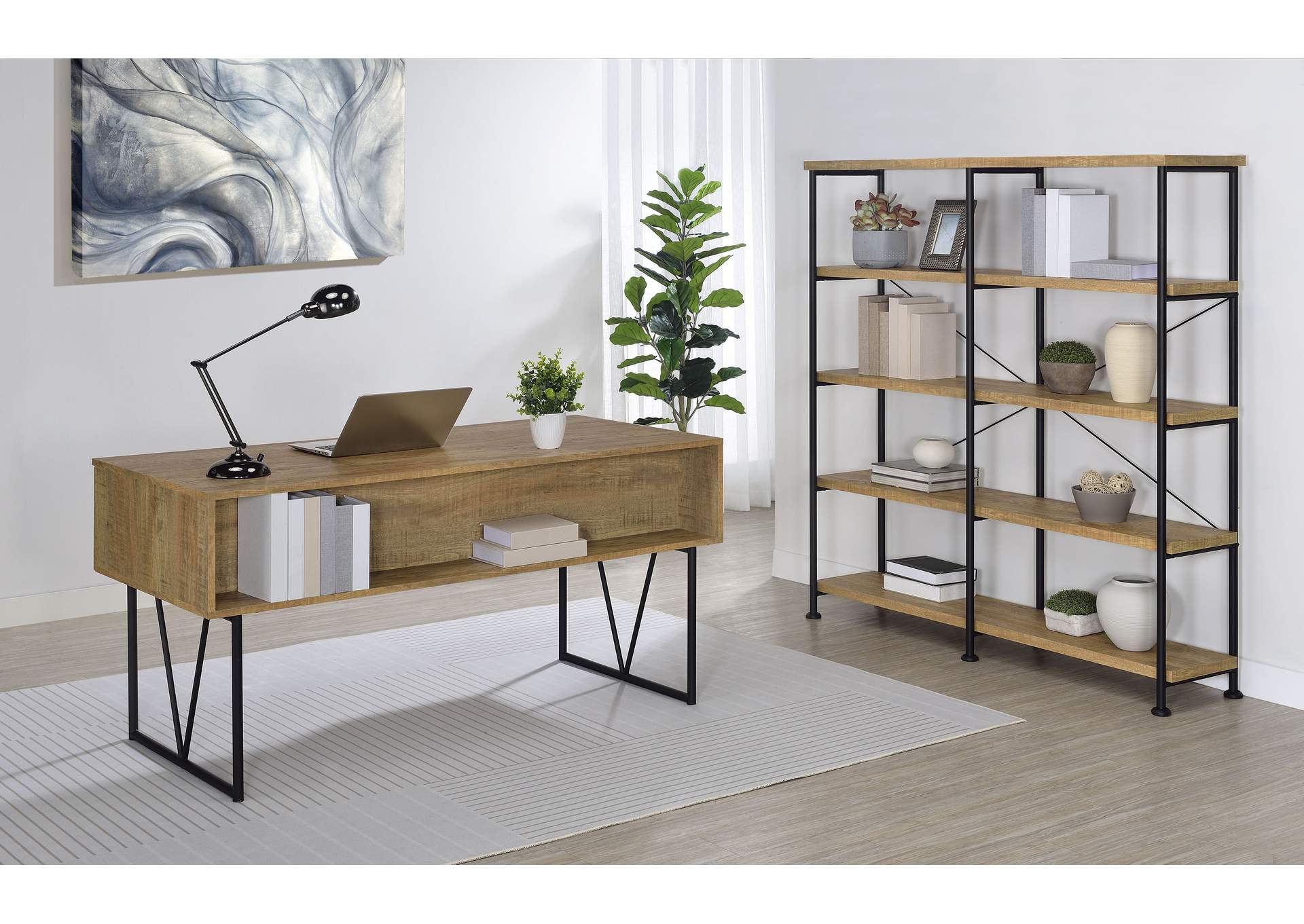 Analiese 63-inch 4-drawer Writing Desk Mango image 14