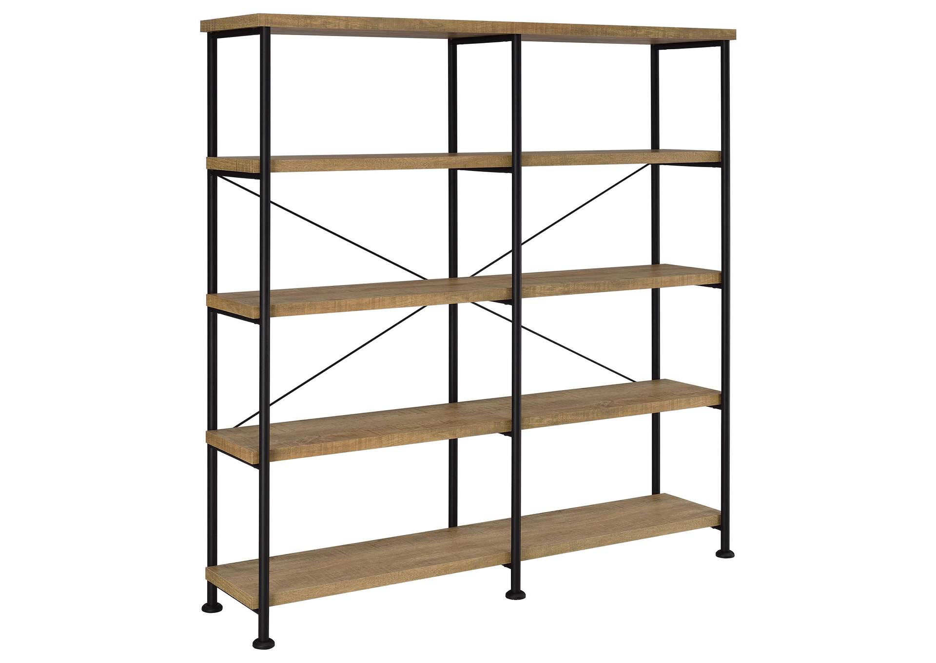 Analiese 63-inch 4-shelf Double Bookshelf Mango image 1