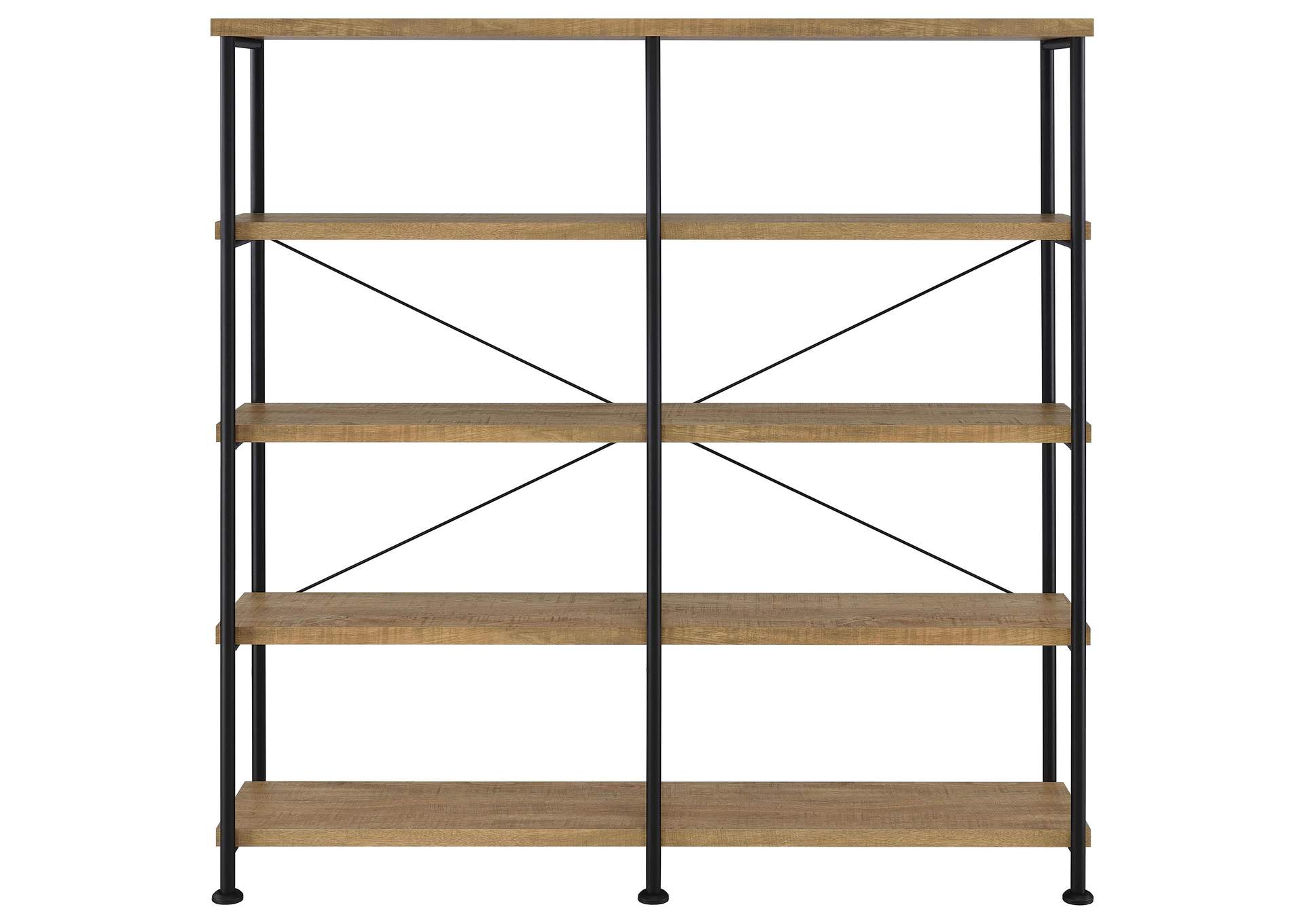 Analiese 63-inch 4-shelf Double Bookshelf Mango image 4