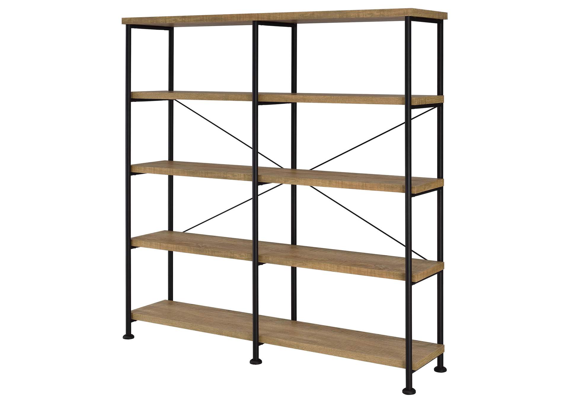 Analiese 63-inch 4-shelf Double Bookshelf Mango image 5
