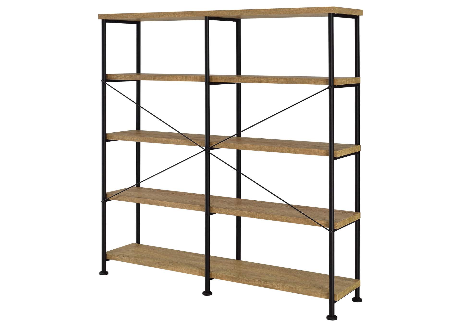 Analiese 63-inch 4-shelf Double Bookshelf Mango image 8