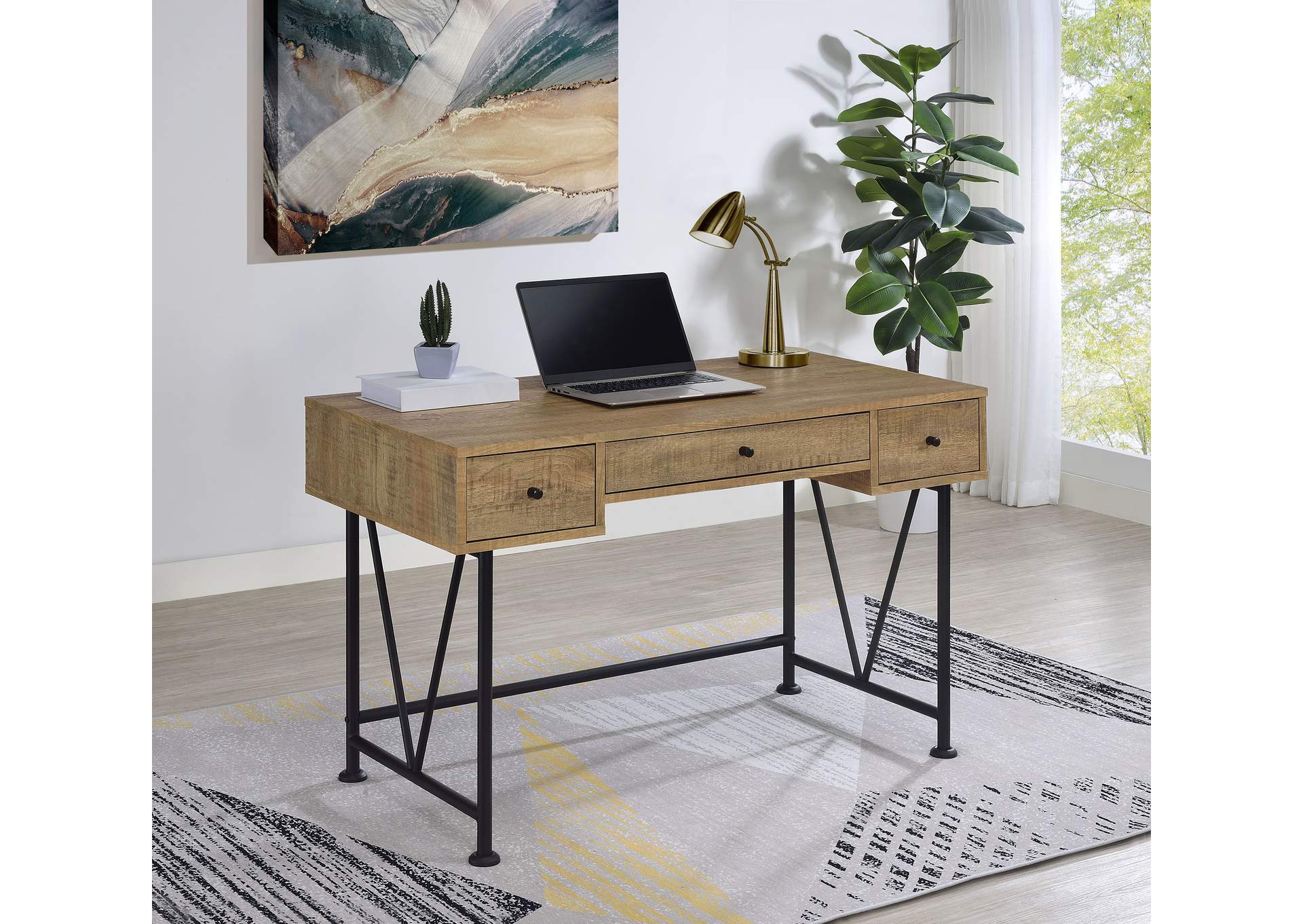 Analiese 47-inch 3-drawer Writing Desk Mango image 3
