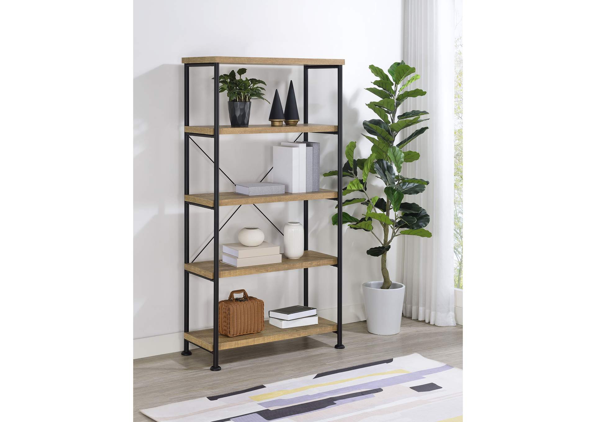 Analiese 63-inch 4-shelf Bookshelf Mango image 3