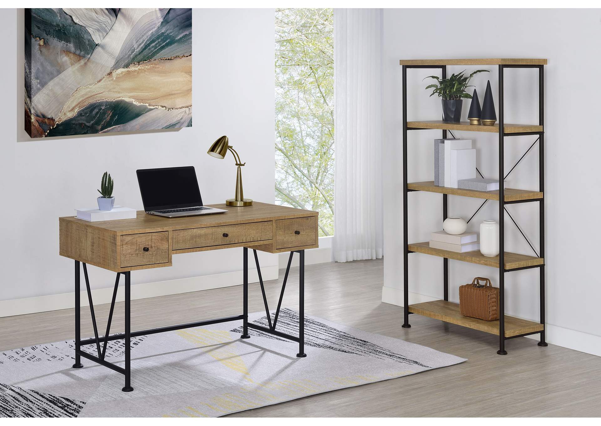 Analiese 63-inch 4-shelf Bookshelf Mango image 12