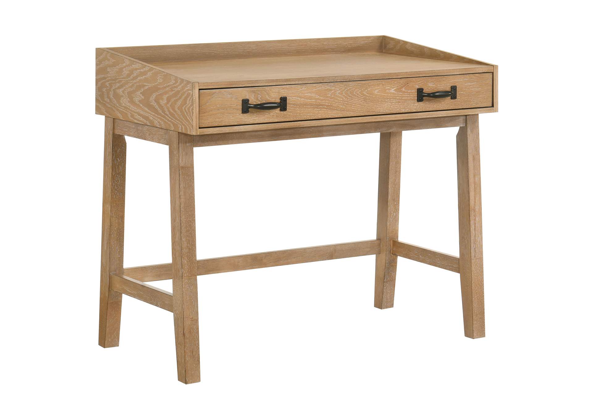 Fabian 38-inch Computer Desk with Keyboard Drawer Distressed Light Brown image 1