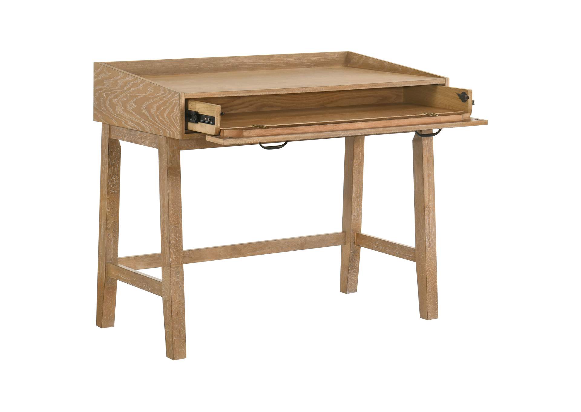 Fabian 38-inch Computer Desk with Keyboard Drawer Distressed Light Brown image 5