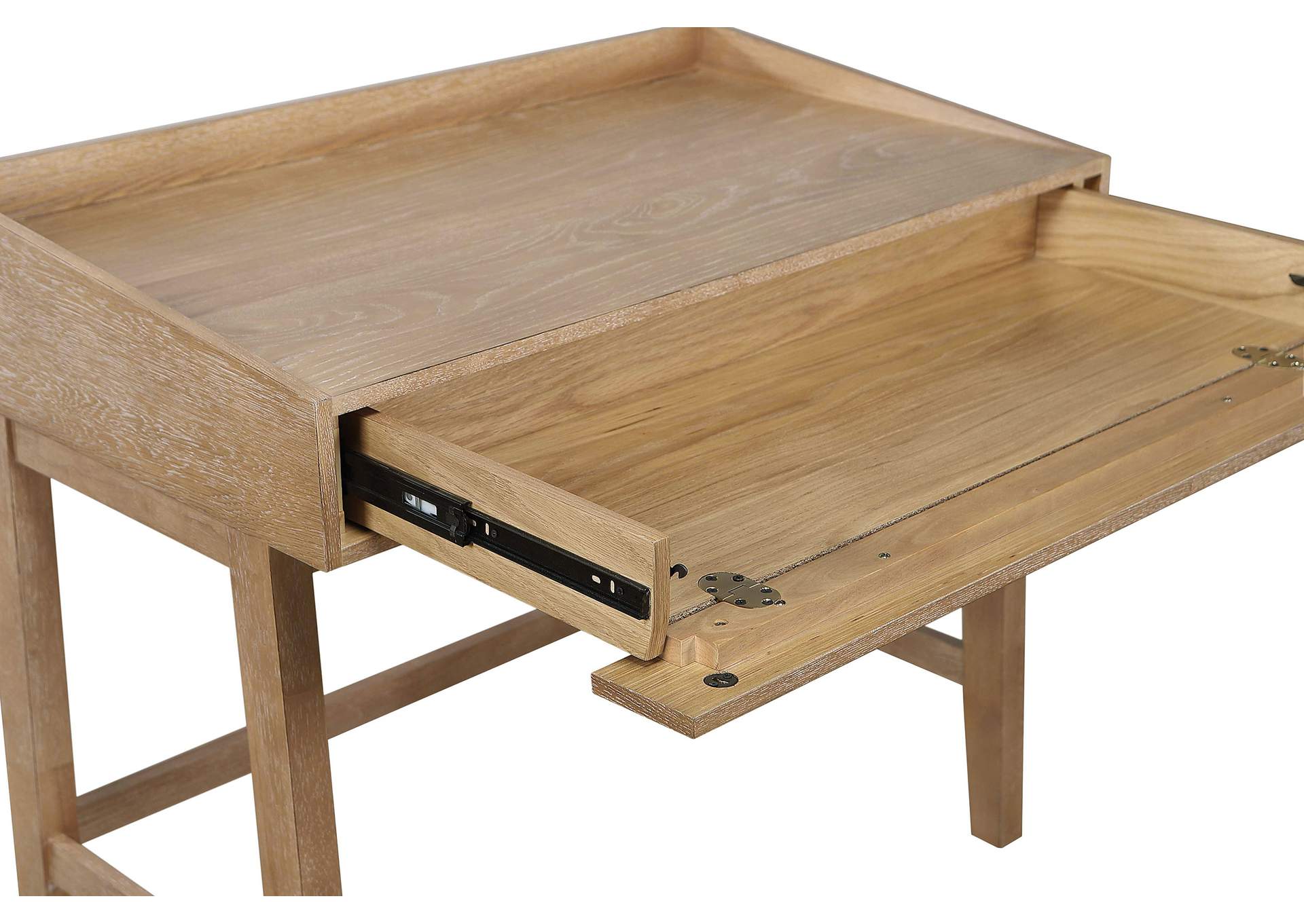 Fabian 38-inch Computer Desk with Keyboard Drawer Distressed Light Brown image 13