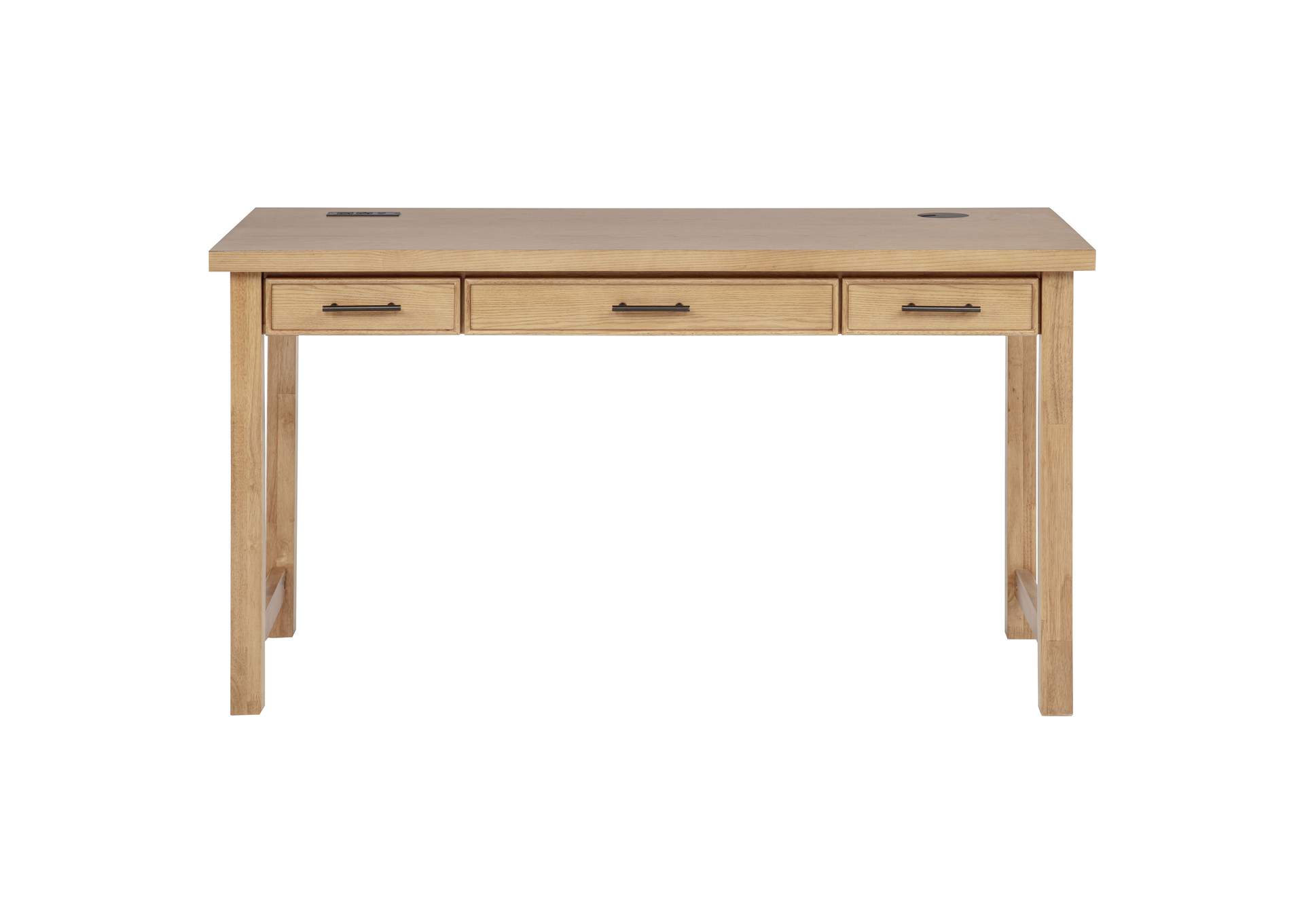 Vermes 55-inch 3-drawer Writing Desk with Power Outlet Light Ash image 6