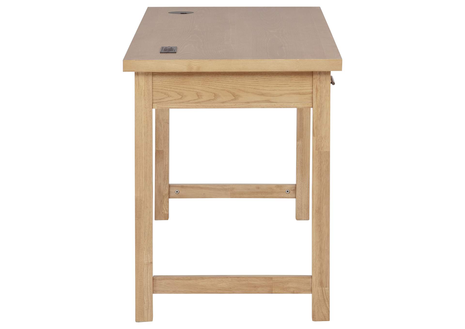 Vermes 55-inch 3-drawer Writing Desk with Power Outlet Light Ash image 9