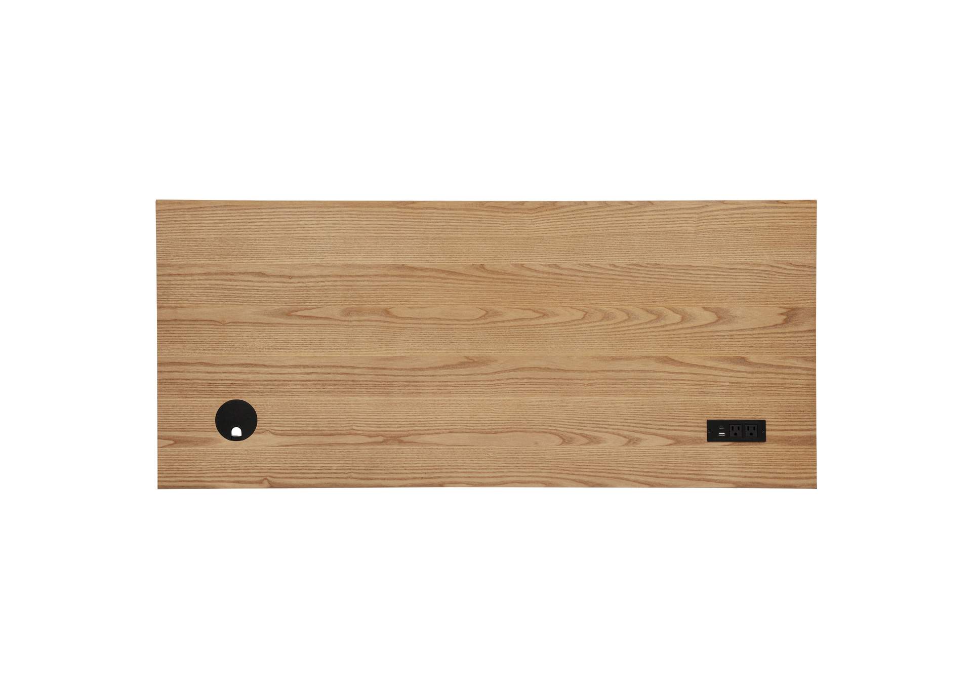 Vermes 55-inch 3-drawer Writing Desk with Power Outlet Light Ash image 10