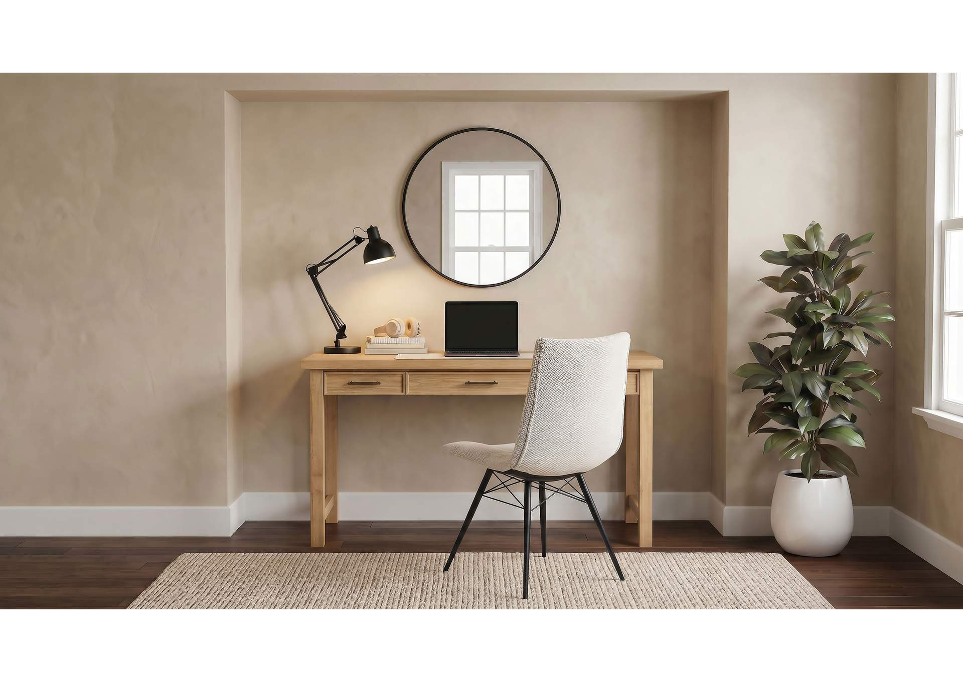 Vermes 55-inch 3-drawer Writing Desk with Power Outlet Light Ash image 17