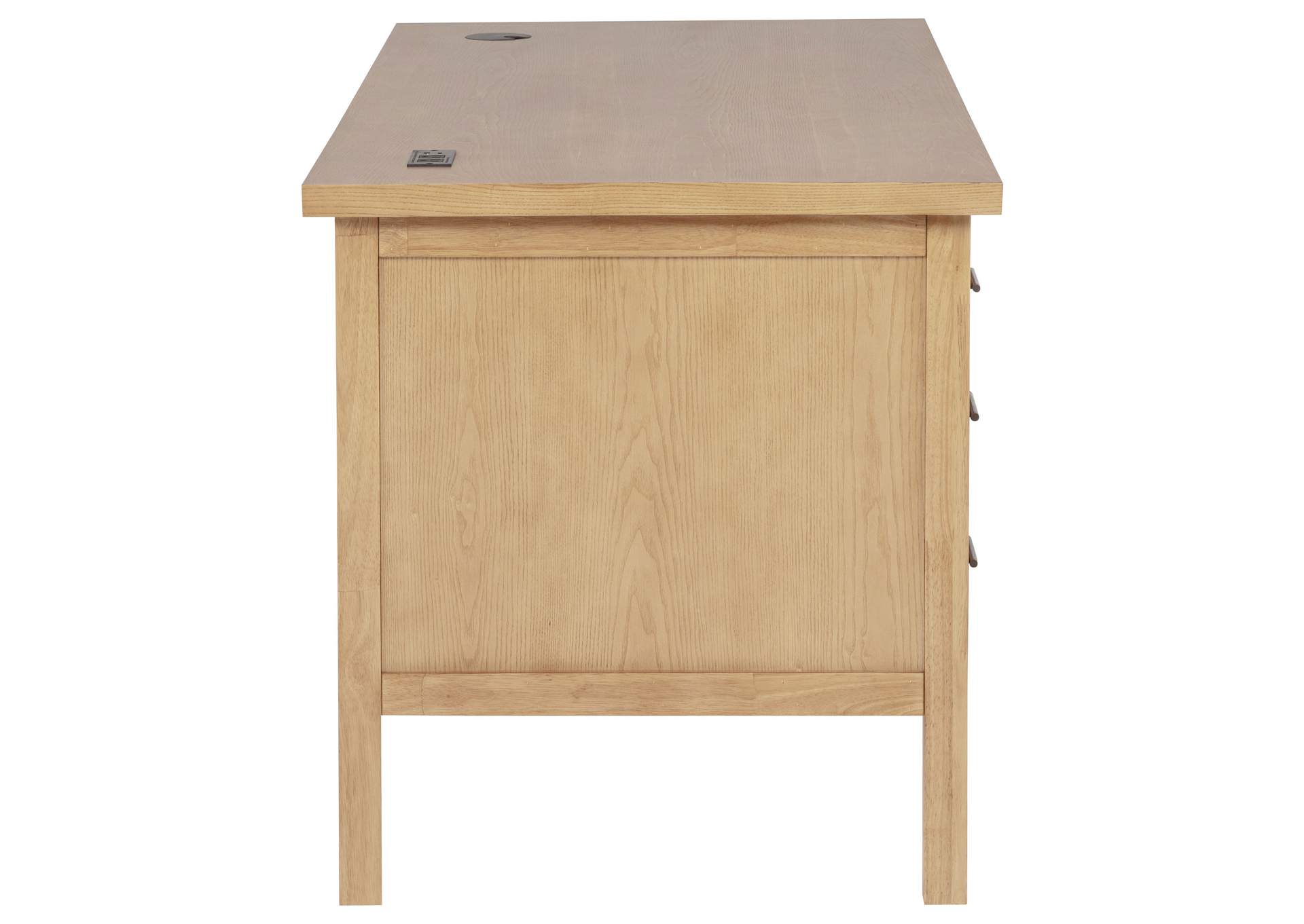 Vermes 66-inch 7-drawer Computer Desk with Power Outlet Light Ash image 12