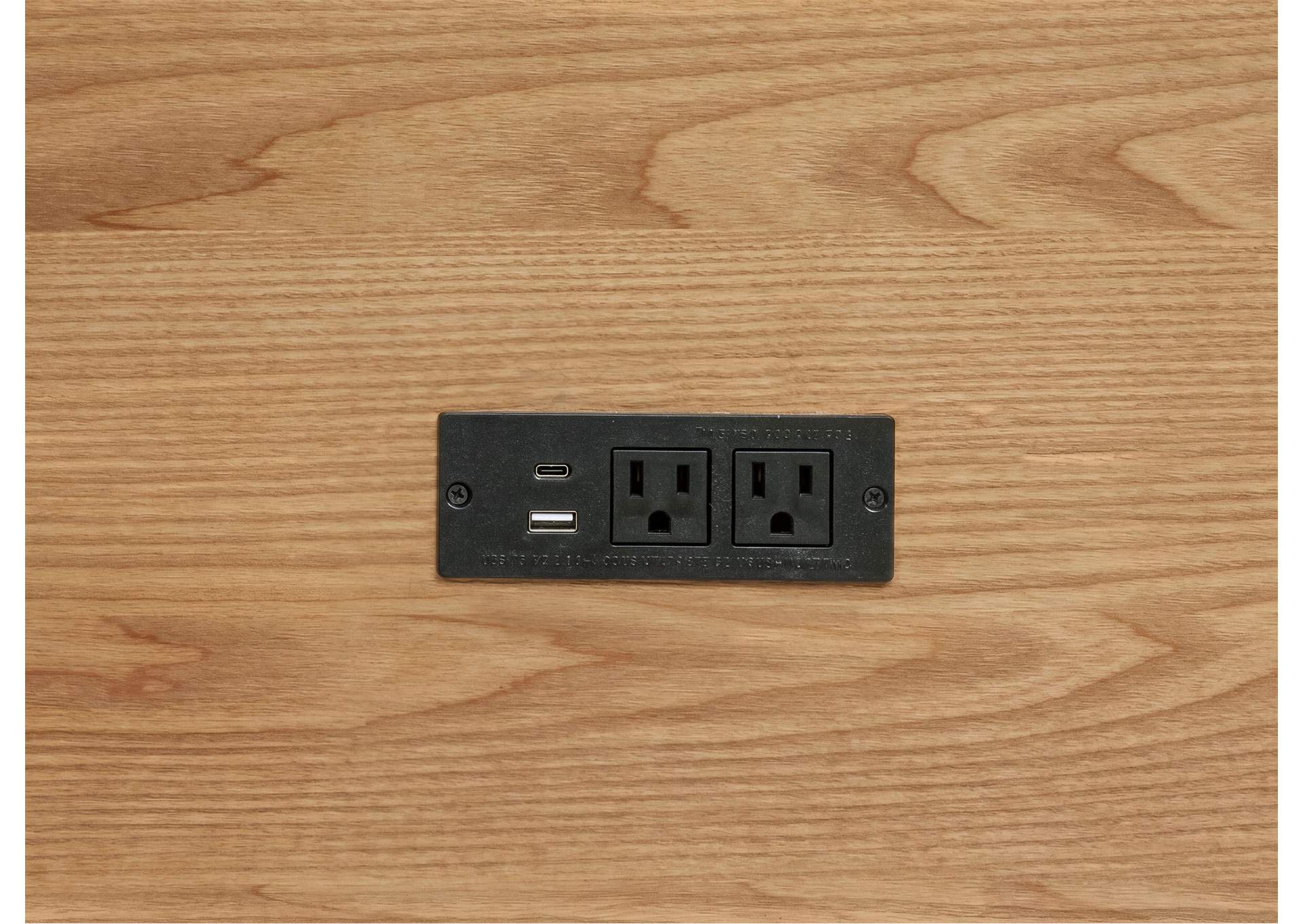 Vermes 66-inch 7-drawer Computer Desk with Power Outlet Light Ash image 8