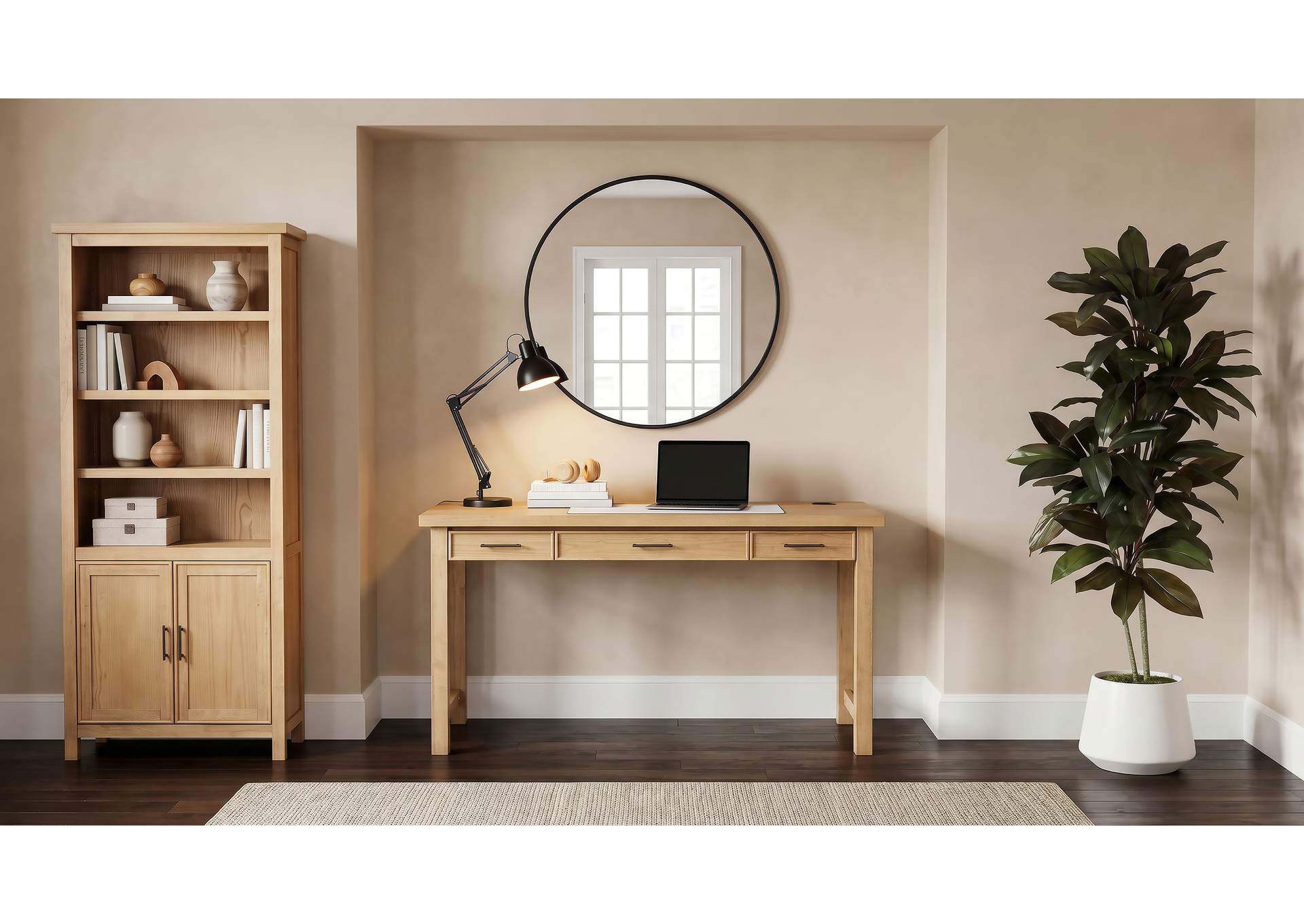 Vermes 72-inch 2-door Home Office Cabinet Bookcase Light Ash image 15