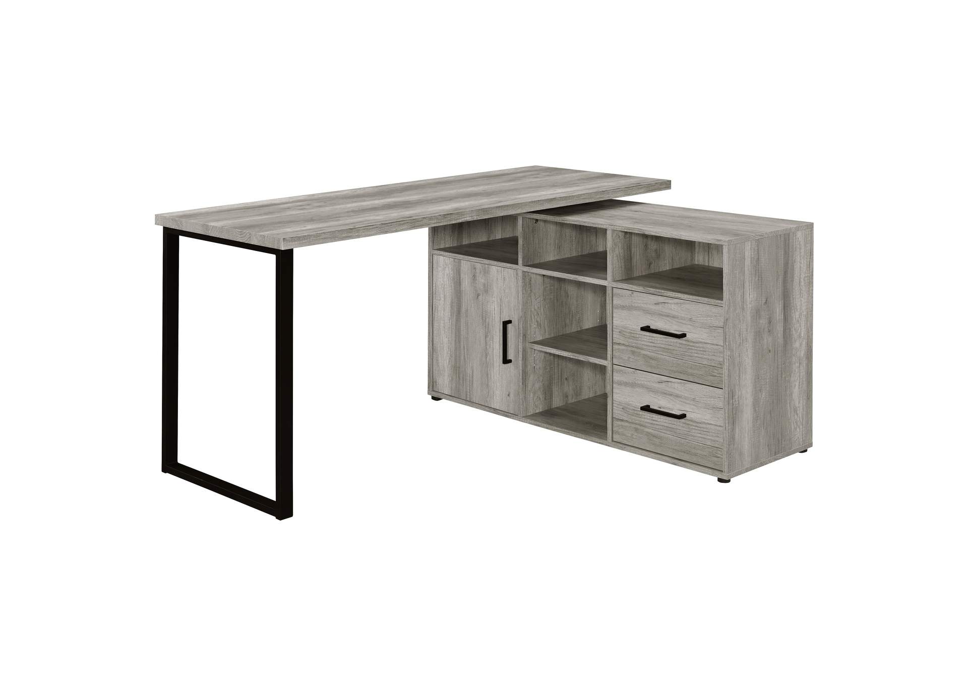 Hertford 59-inch L-Shape Computer Desk Grey Driftwood