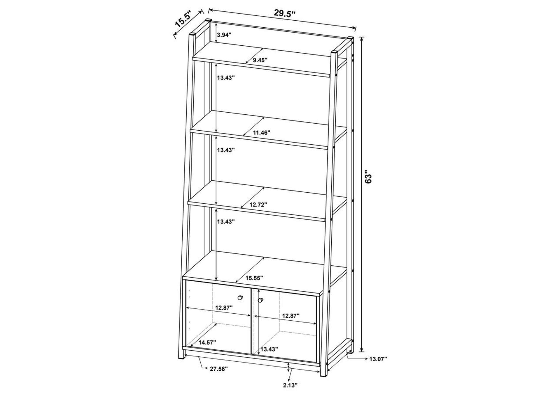 Jacksonville 3-piece Bookcase with Cabinet Aged Walnut image 7