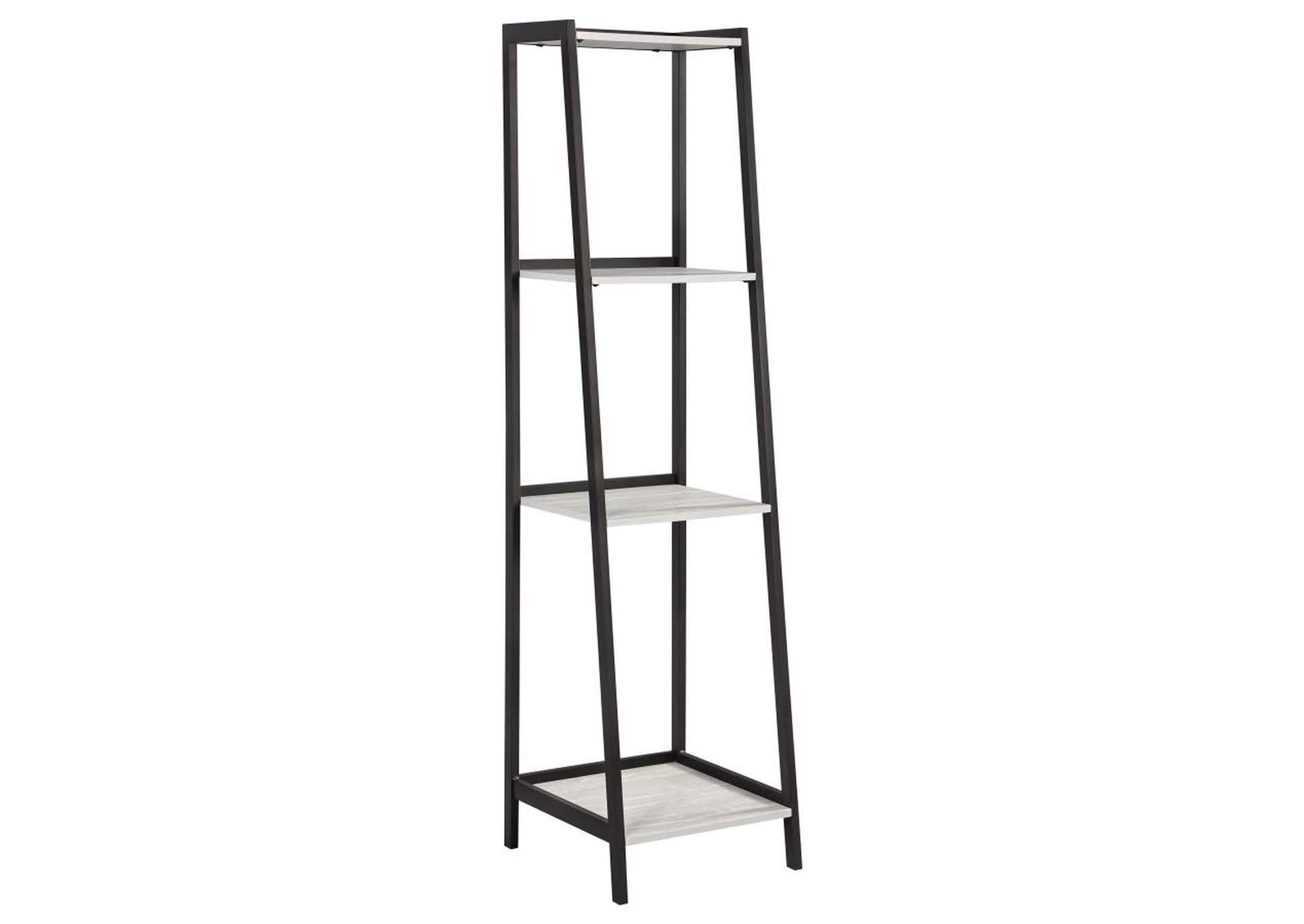 Pinckard 3-piece Ladder Desk Set Grey Stone Herringbone and Black image 6