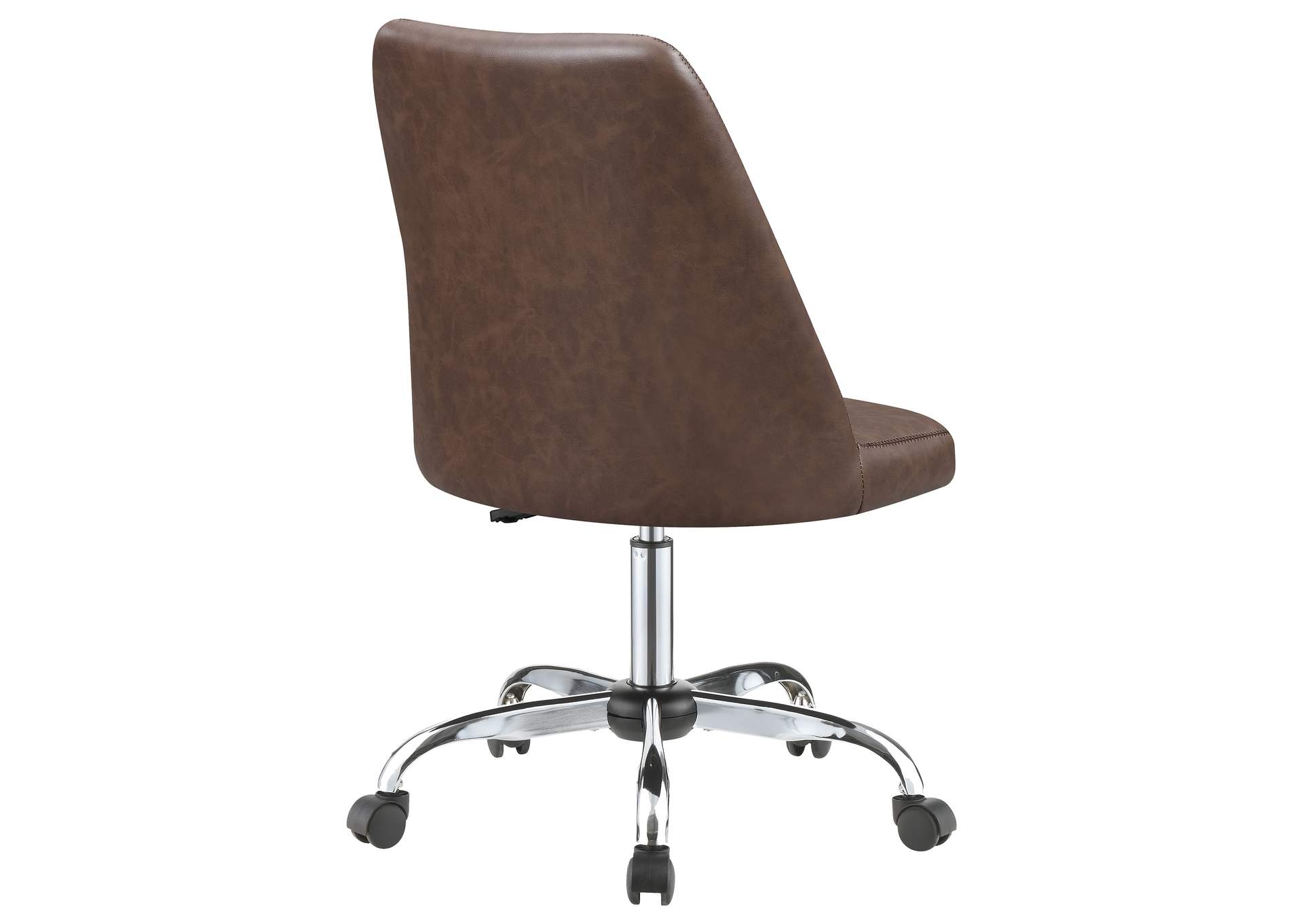 Althea Upholstered Tufted Back Office Chair Brown and Chrome