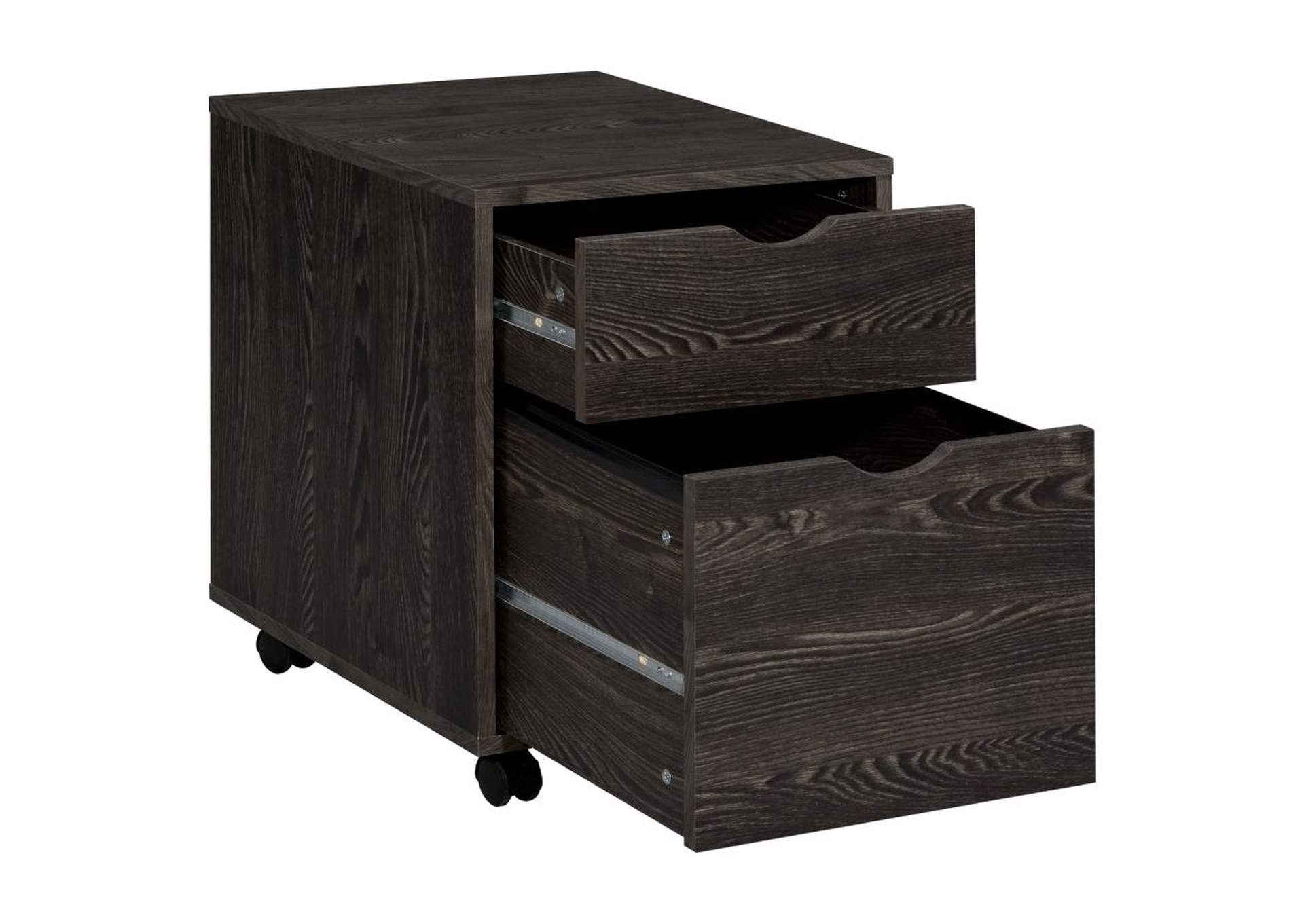 Noorvik 3-piece Writing Desk Set Dark Oak and Chrome image 8