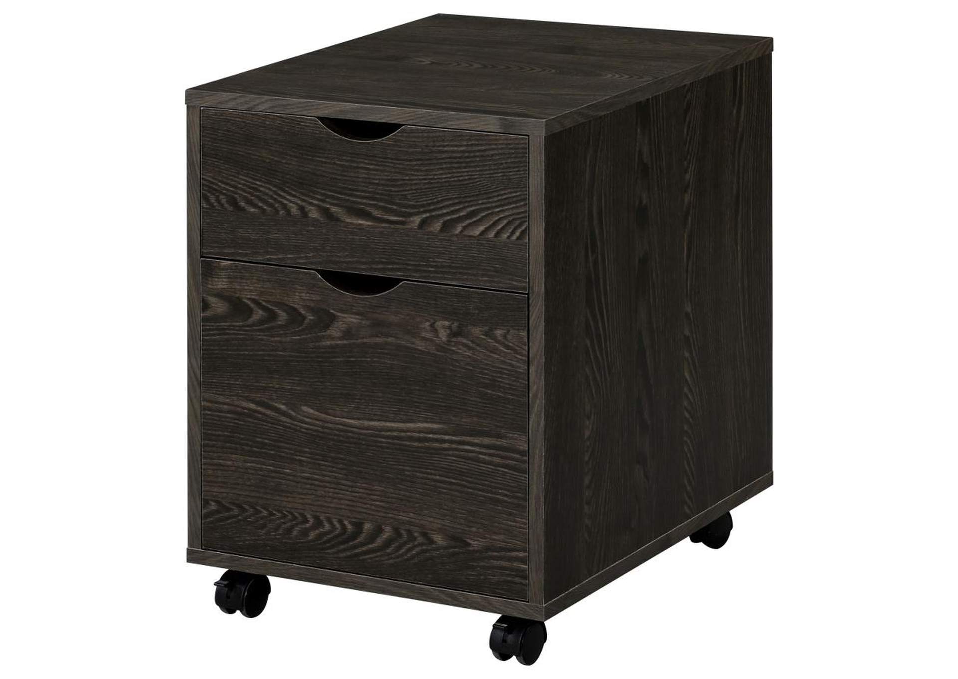 Noorvik 3-piece Writing Desk Set Dark Oak and Chrome image 9