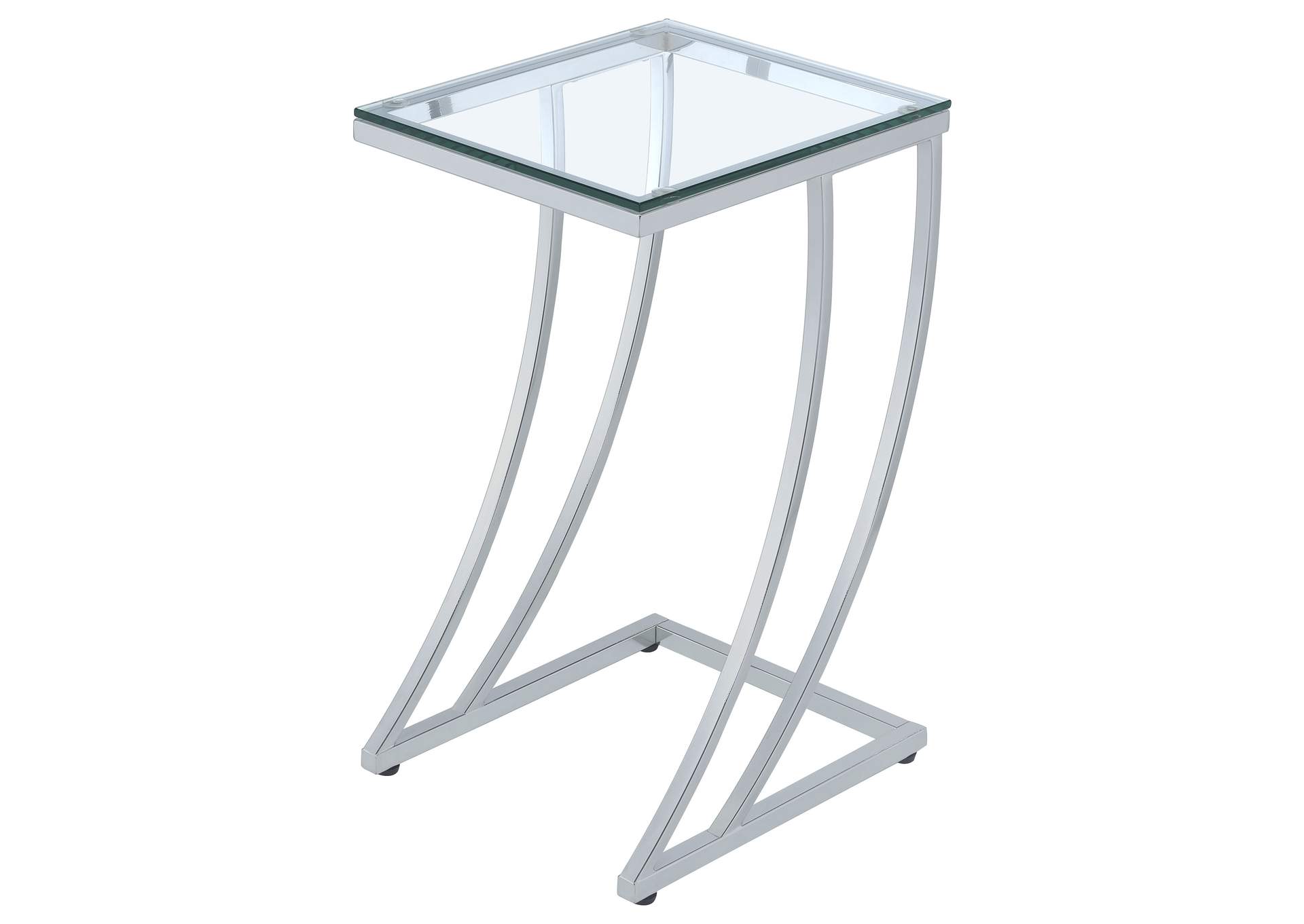 Cayden Rectangular Top Accent Table Chrome and Clear