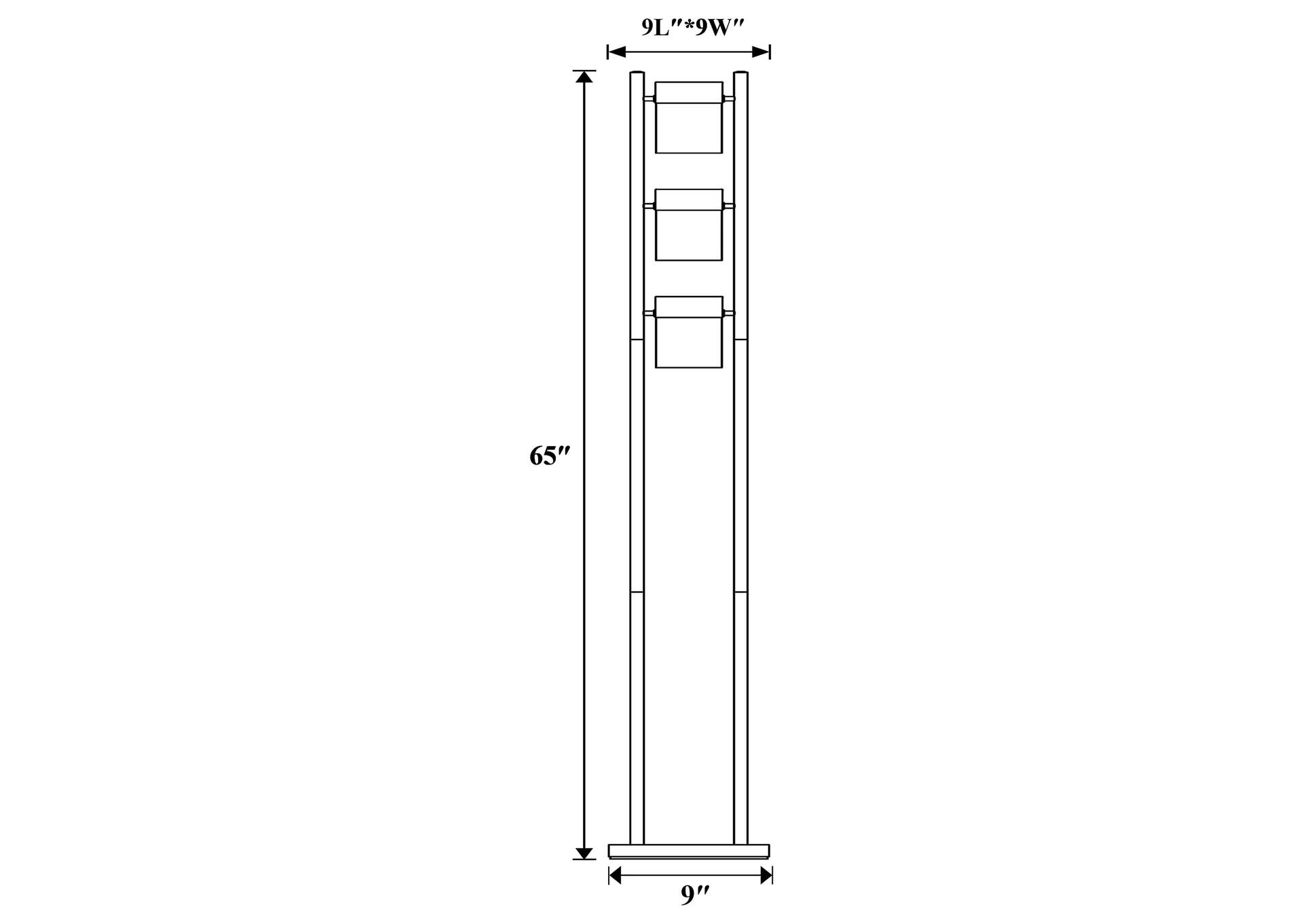 Munson 65-inch 3 Swivel Lights Metal Floor Lamp Silver image 4