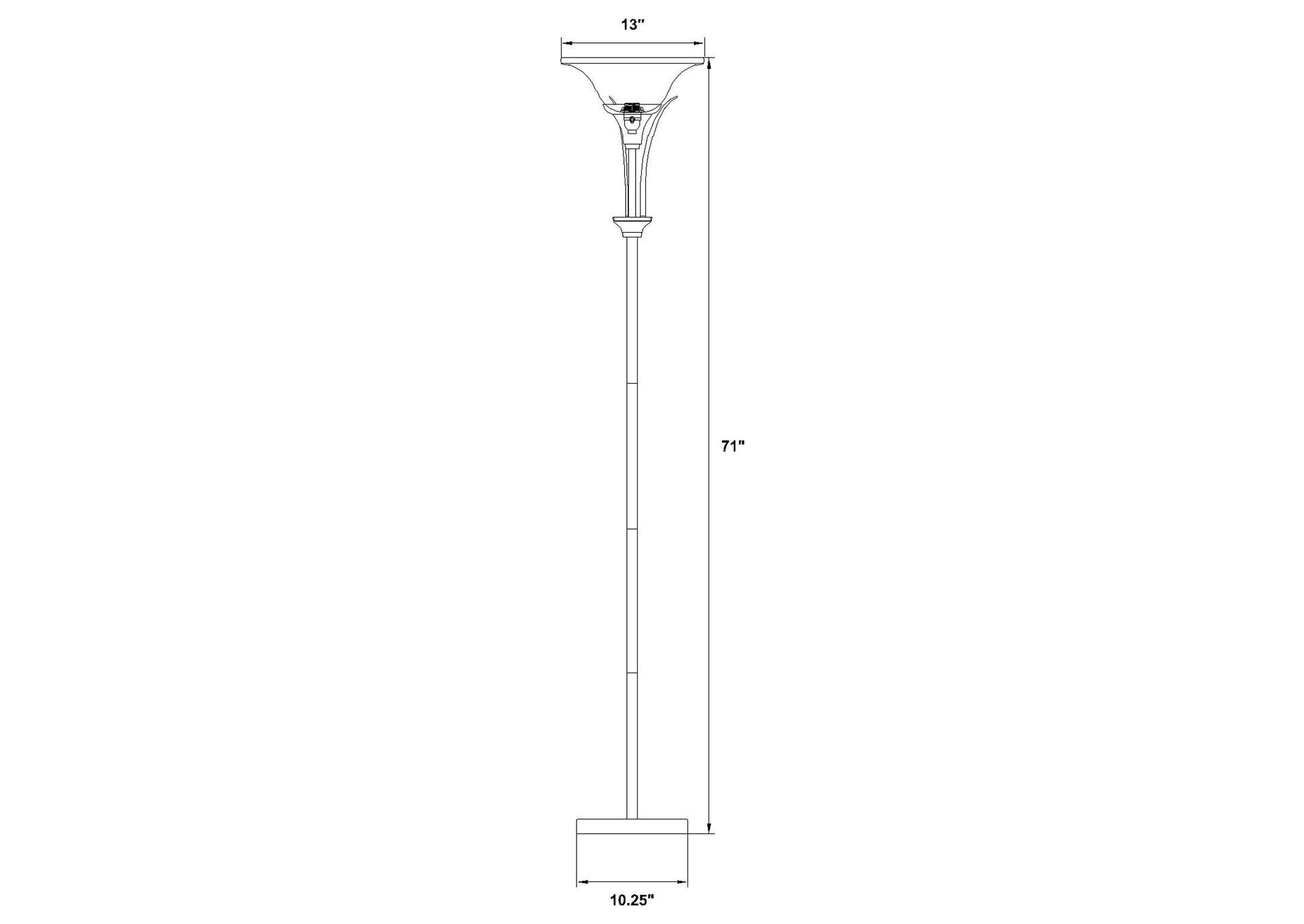 Archie 71-inch Frosted Torchiere Floor Lamp Brushed Steel image 4