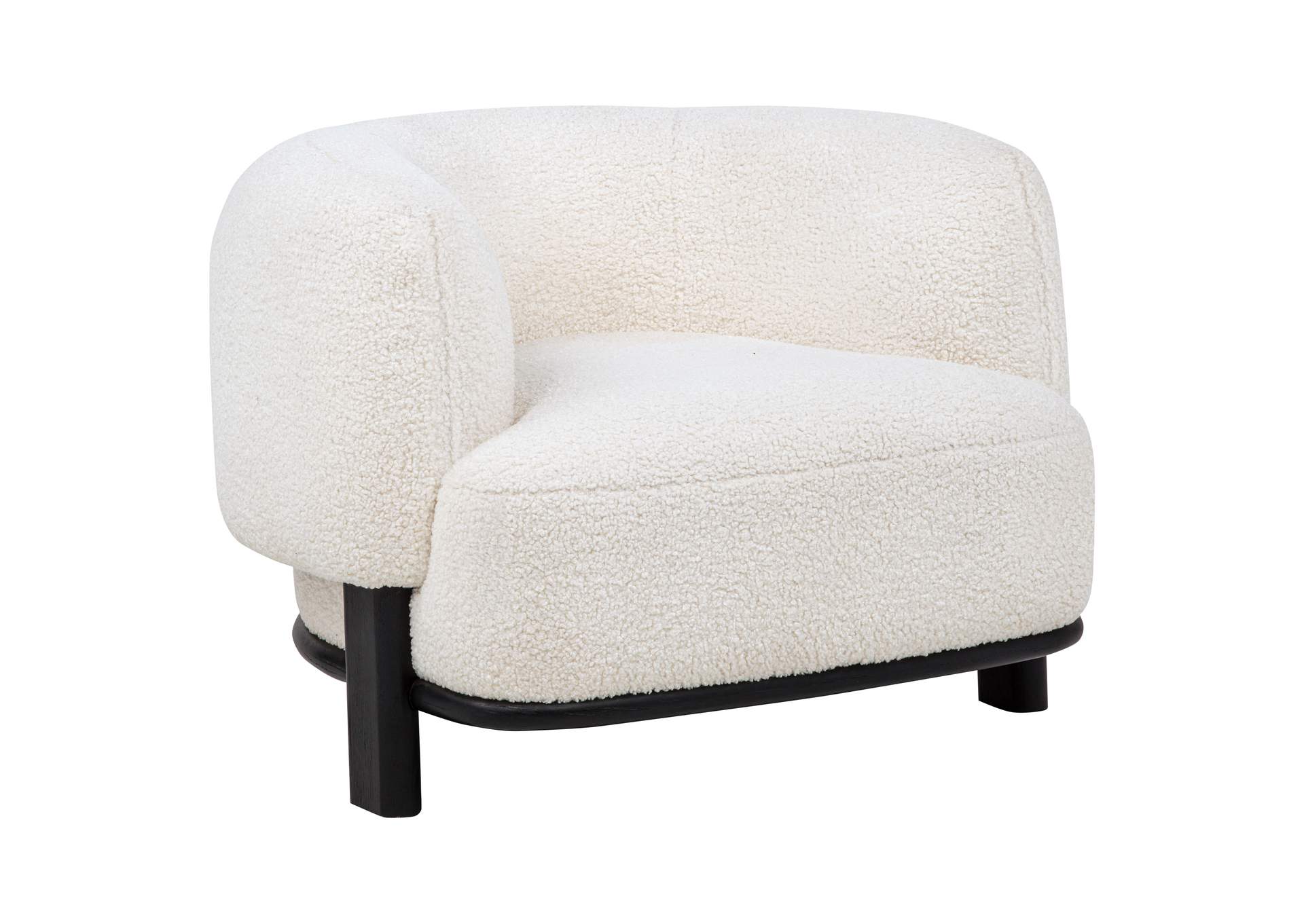 Lawler Upholstered Barrel Back Accent Chair Ivory and Black image 1