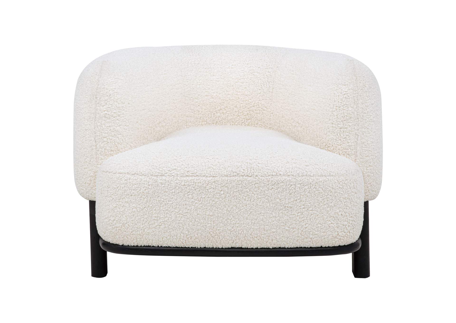 Lawler Upholstered Barrel Back Accent Chair Ivory and Black image 4