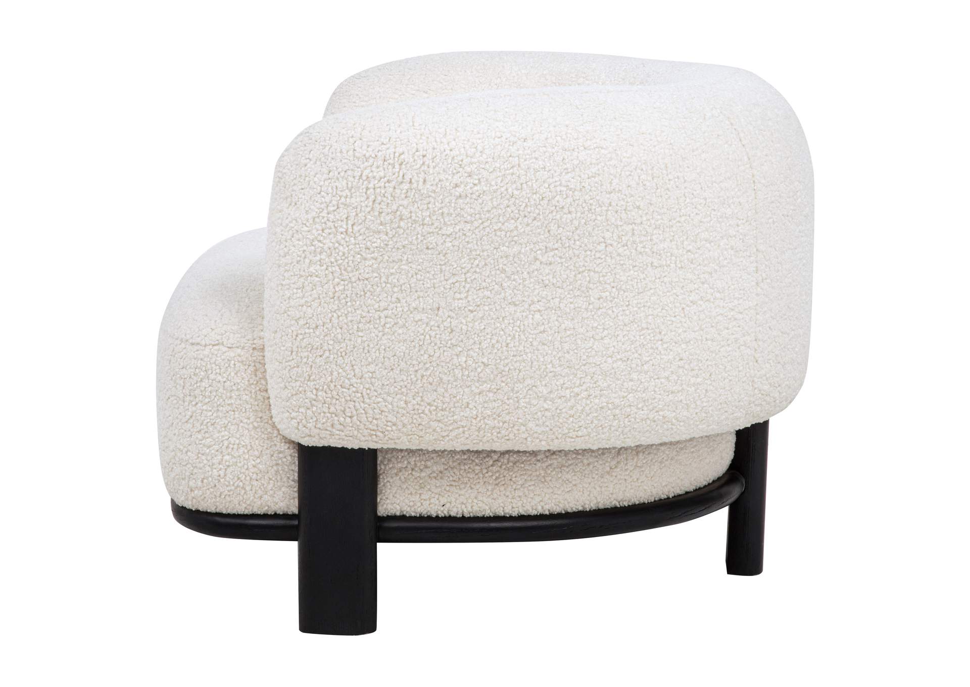 Lawler Upholstered Barrel Back Accent Chair Ivory and Black image 6