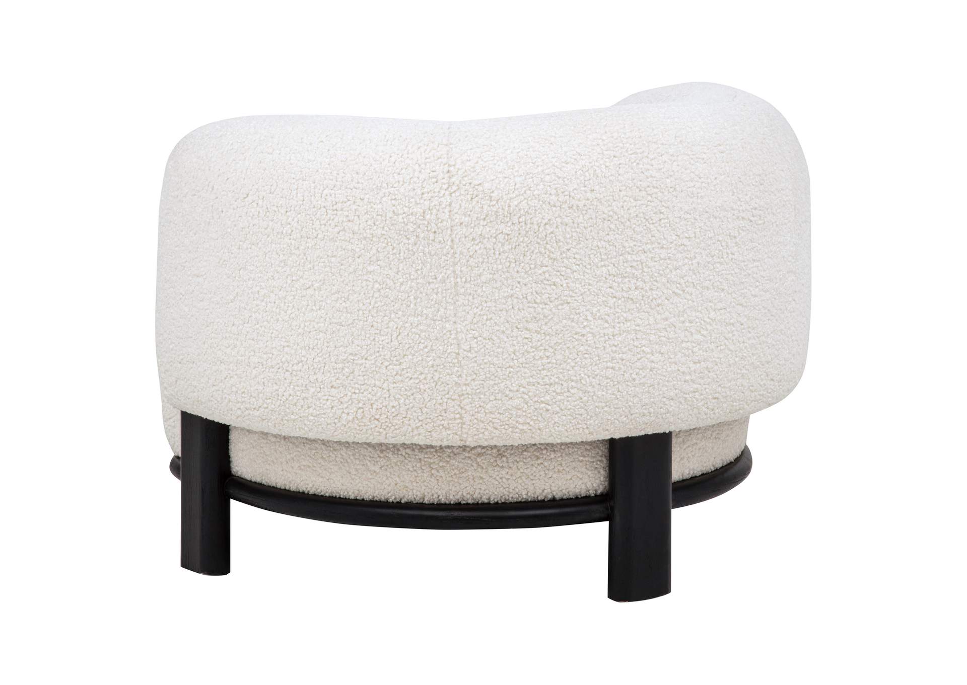 Lawler Upholstered Barrel Back Accent Chair Ivory and Black image 7