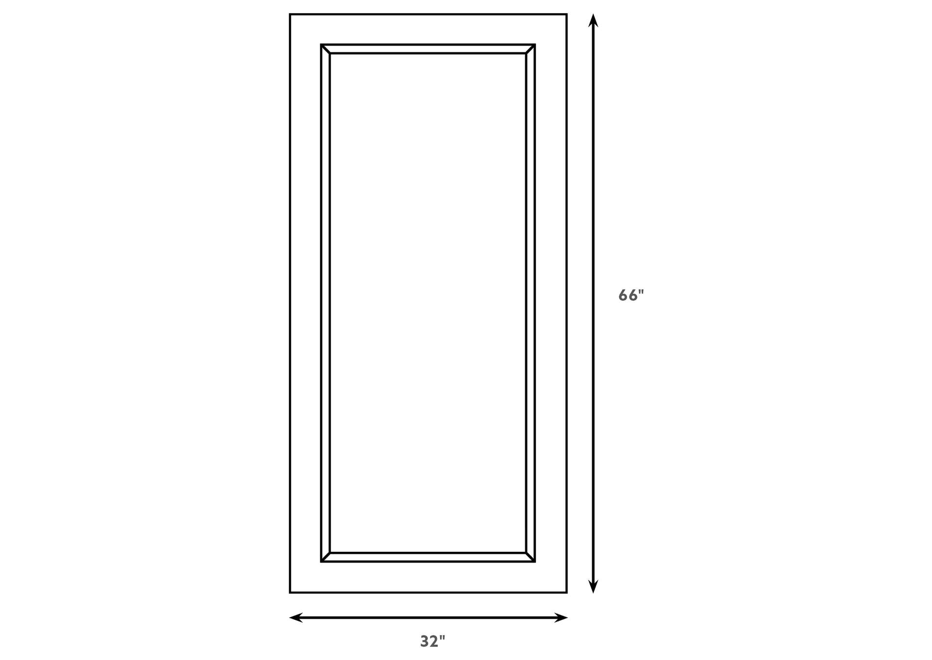 Rollins 32 x 66 Inch Rectangular Floor Mirror Silver image 3
