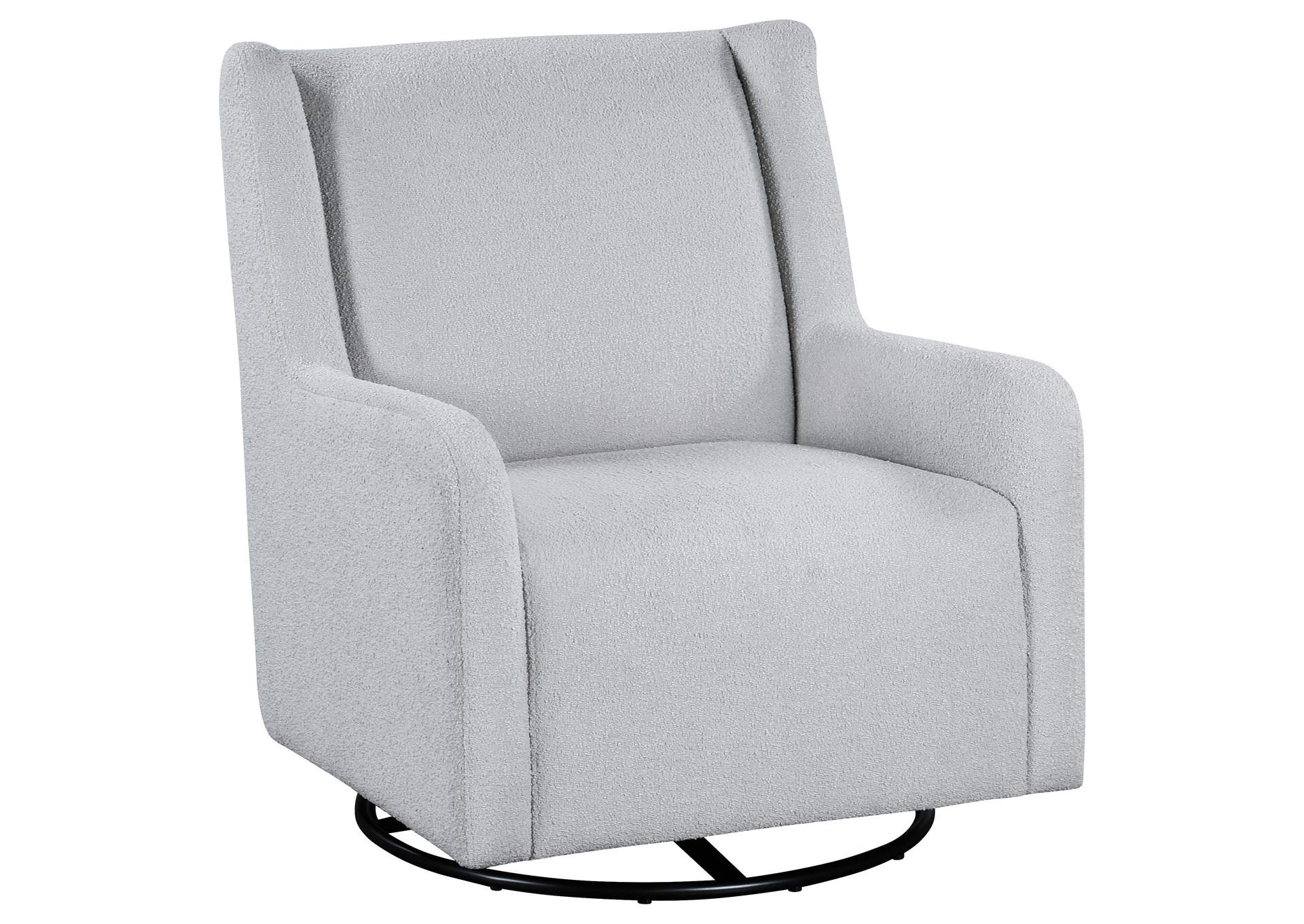 Serra Boucle Upholstered Swivel Glider Recliner Dove Grey
