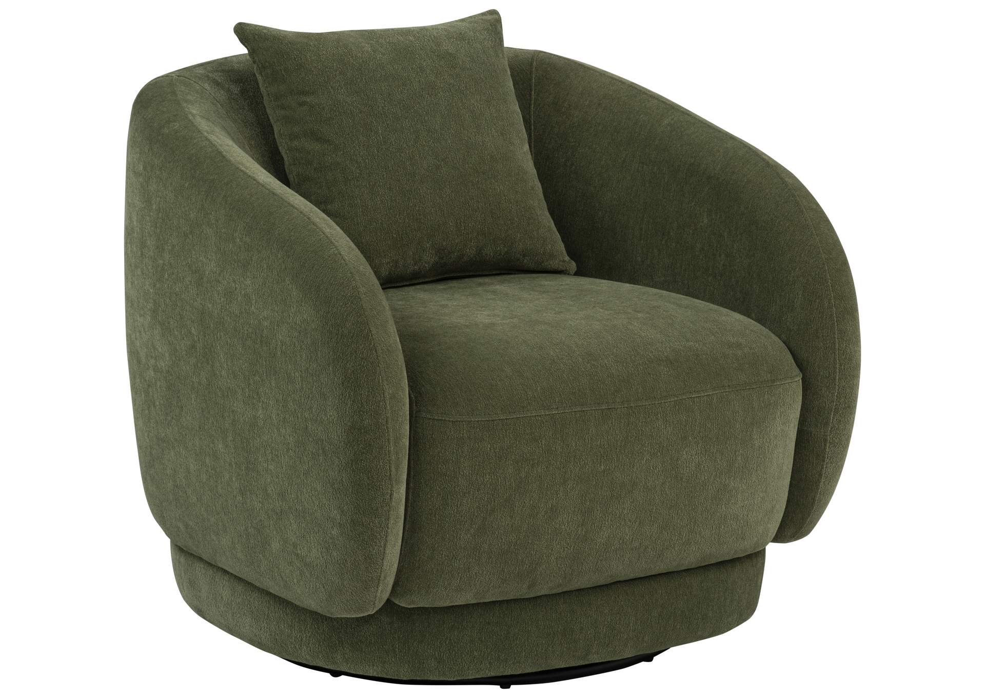 Arnaud Chenille Upholstered Swivel Accent Chair Green image 1