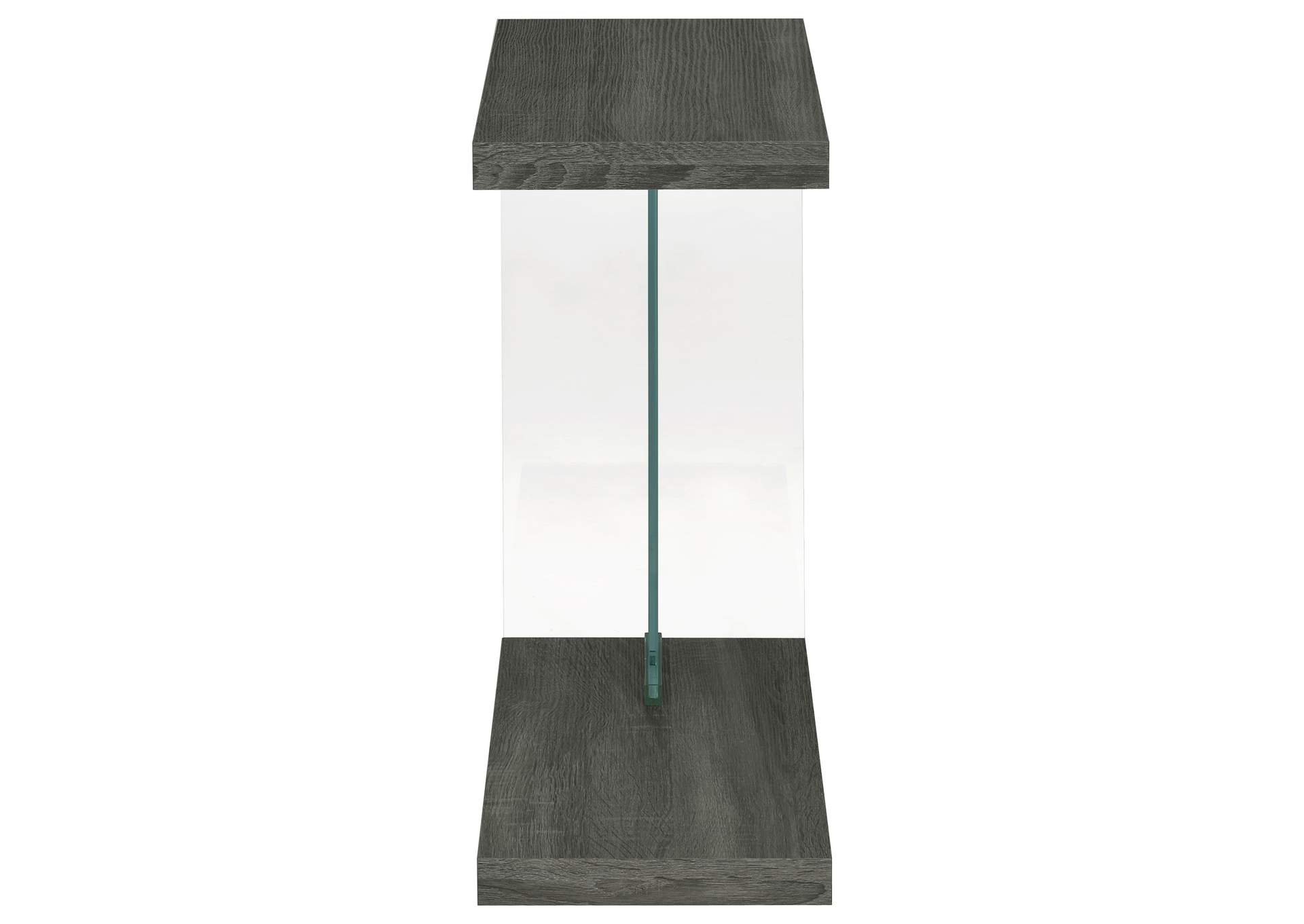 Alison Accent Table Weathered Grey and Clear