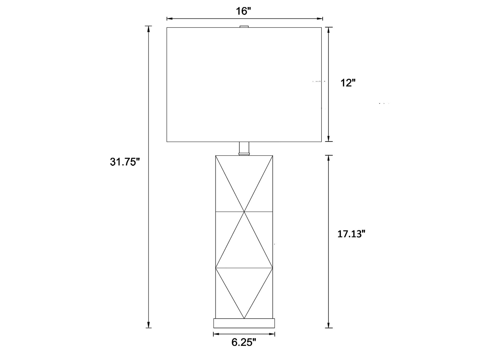 Camie 32-inch Rectangular Shade Geometric Table Lamp White image 4