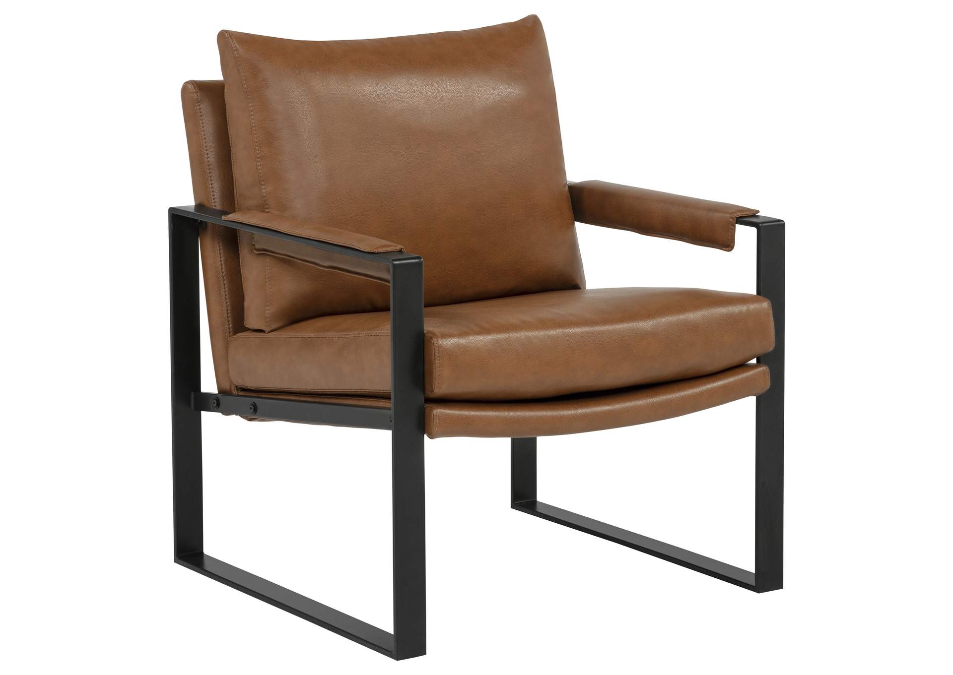 Rosalind Upholstered Track Arm Accent Chair Brown image 1
