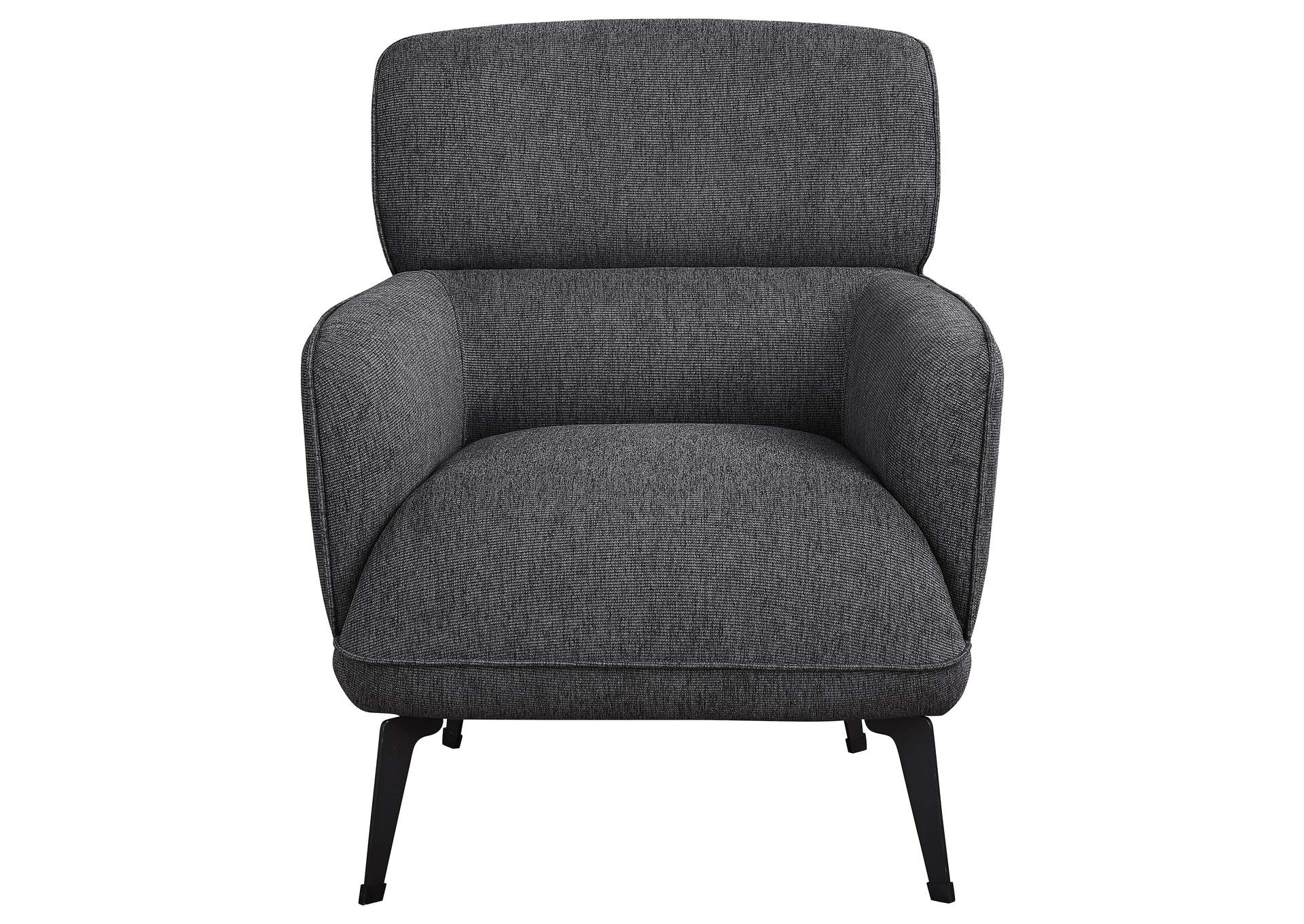 Andrea Upholstered Crecent Arm Accent Chair Grey