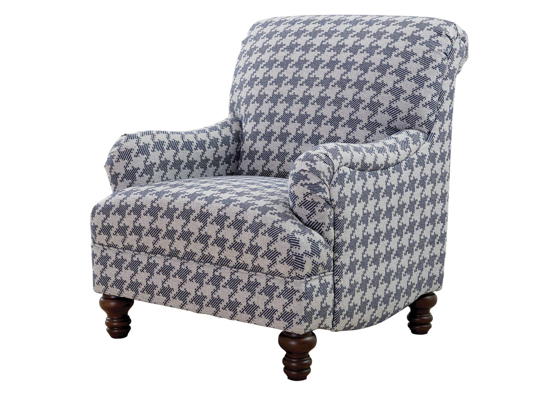 Glenn Upholstered English Arm Accent Chair Blue image 1