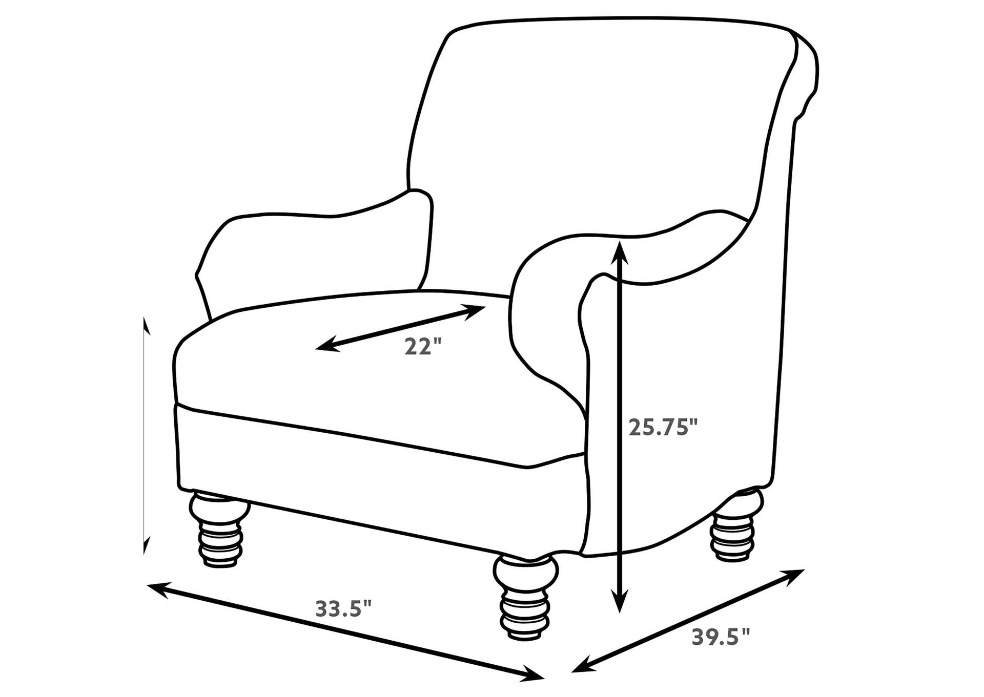 Glenn Upholstered English Arm Accent Chair Blue image 4