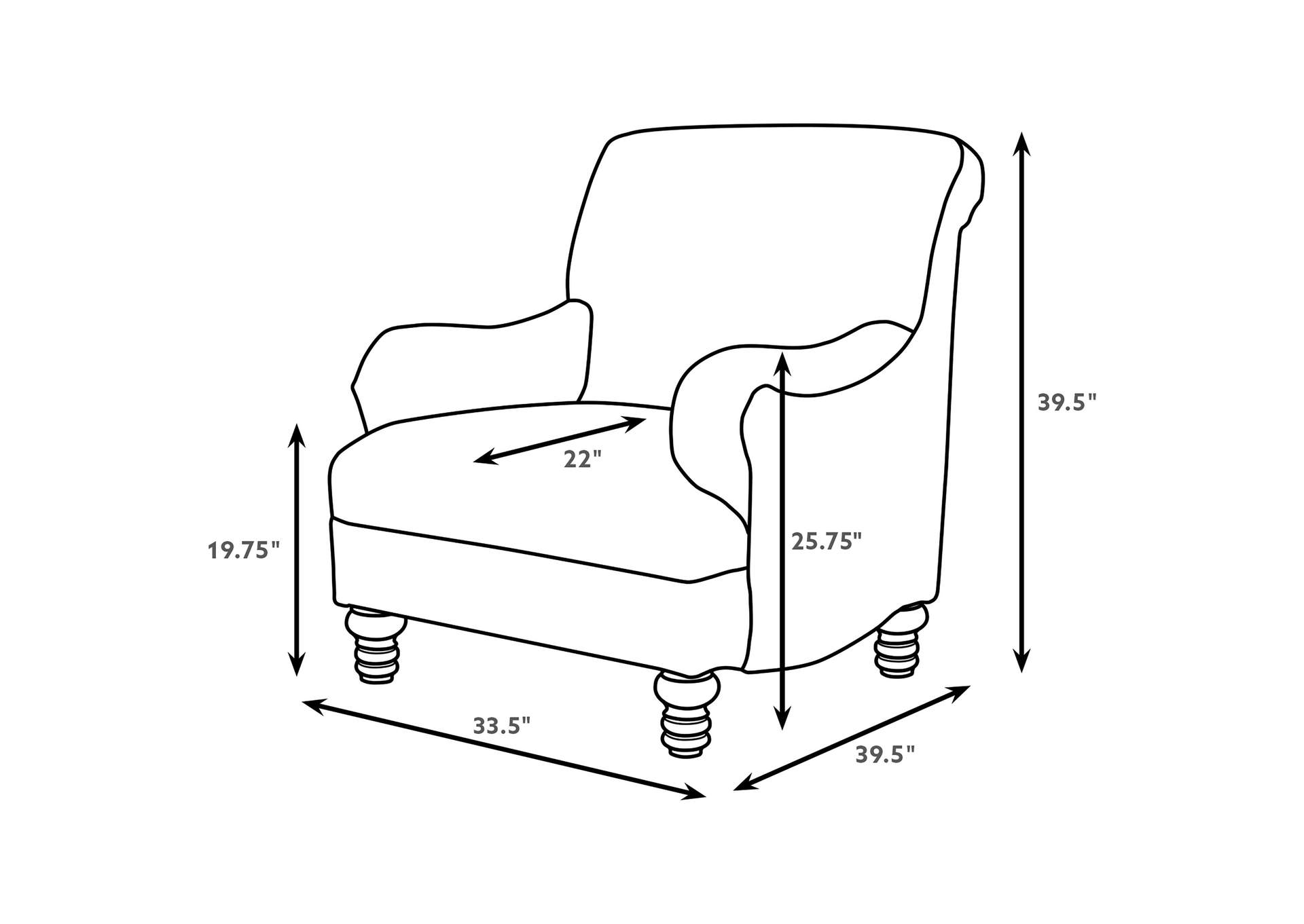 Glenn Upholstered English Arm Accent Chair Blue image 5