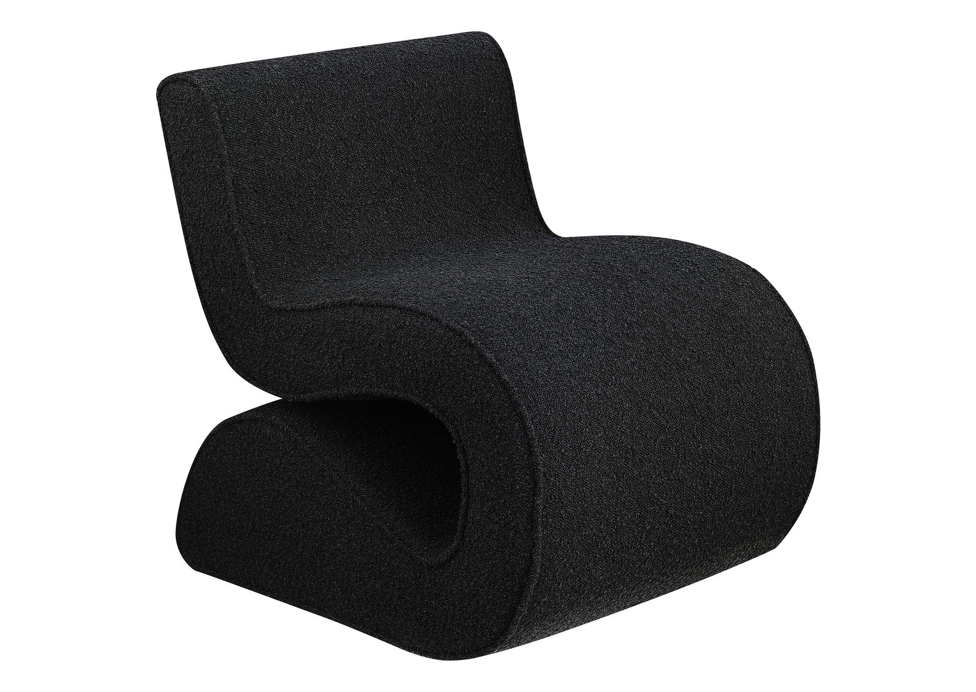 Ronea Boucle Upholstered Armless Curved Chair Charcoal