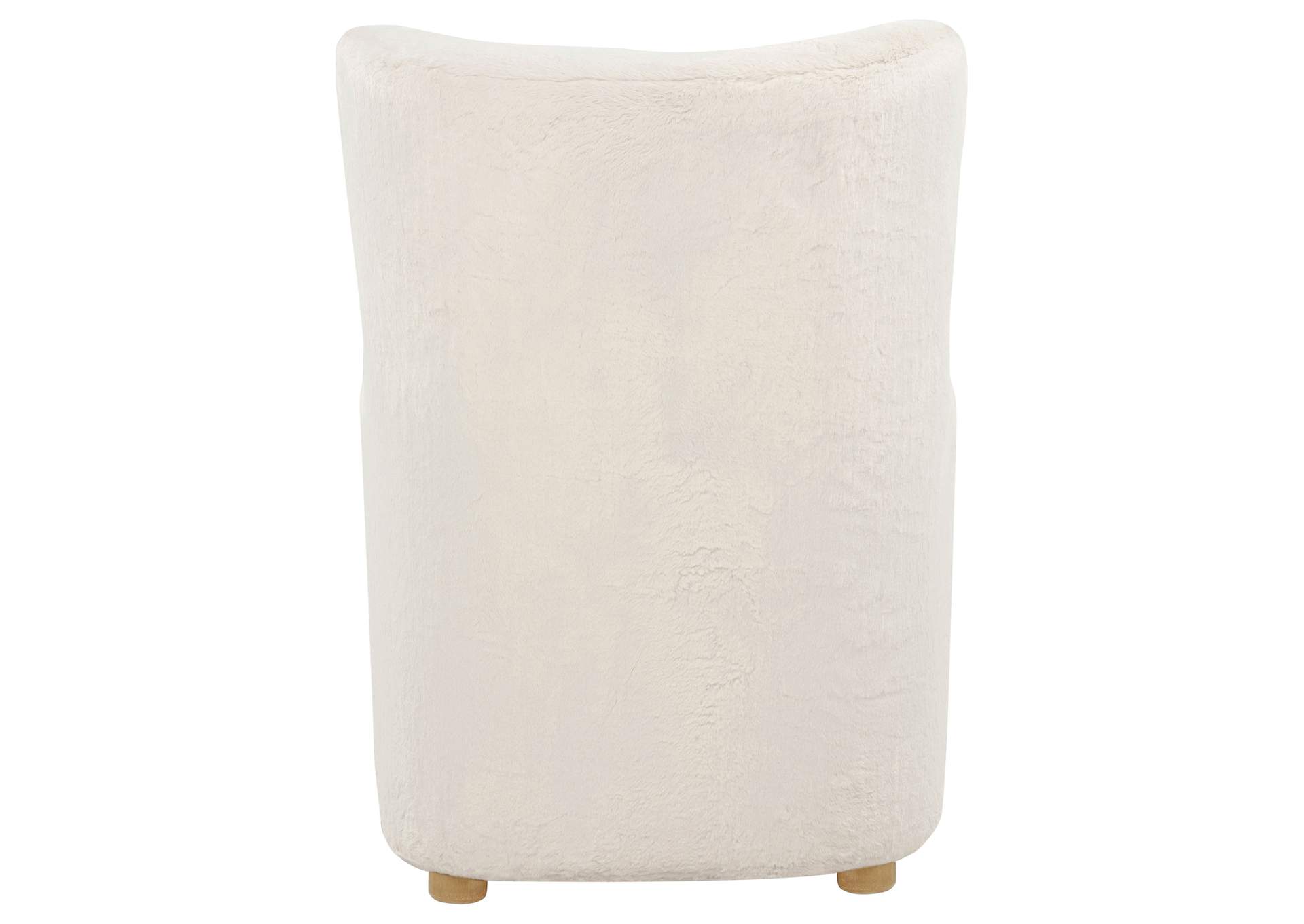 Thornton Faux Fur Upholstered Wingback Lounge Accent Chair Ivory image 8