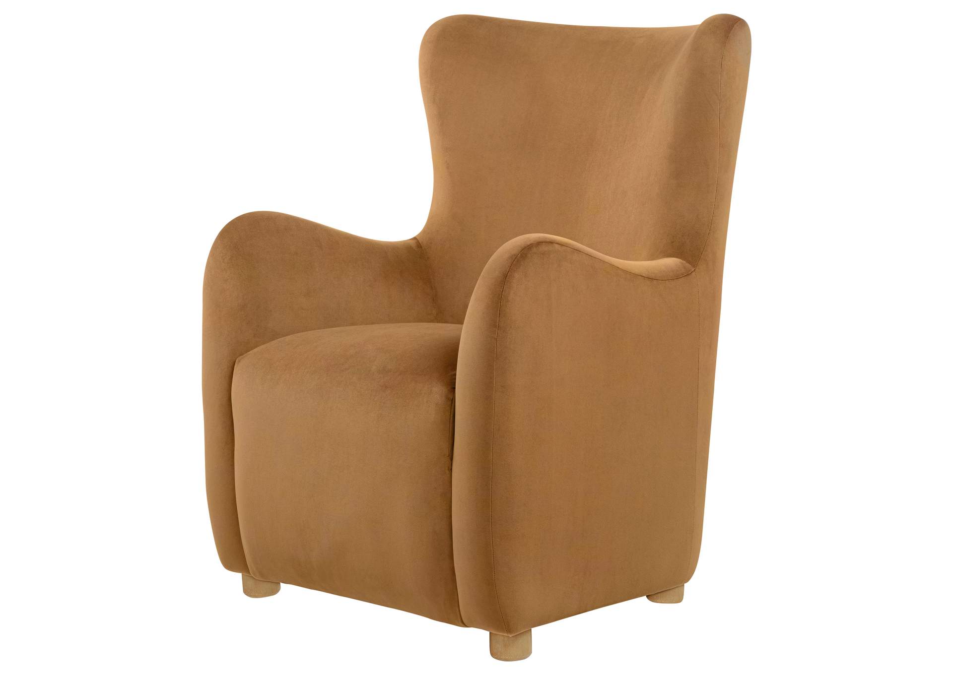 Thornton Velvet Upholstered Wingback Lounge Accent Chair Cognac image 5